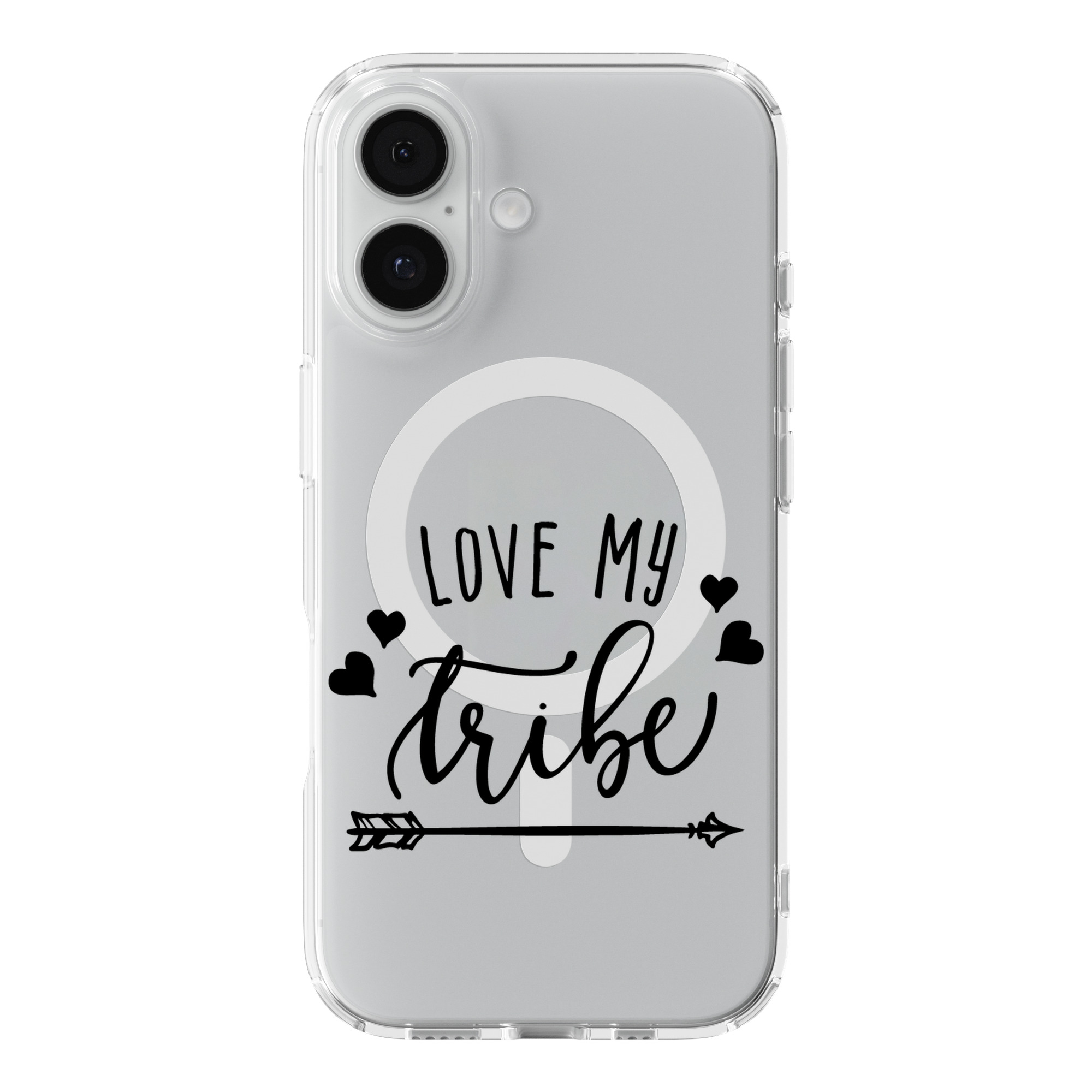 DistinctInk Tribal Arrow Clear MagSafe Case for iPhone 18 & 17 Series