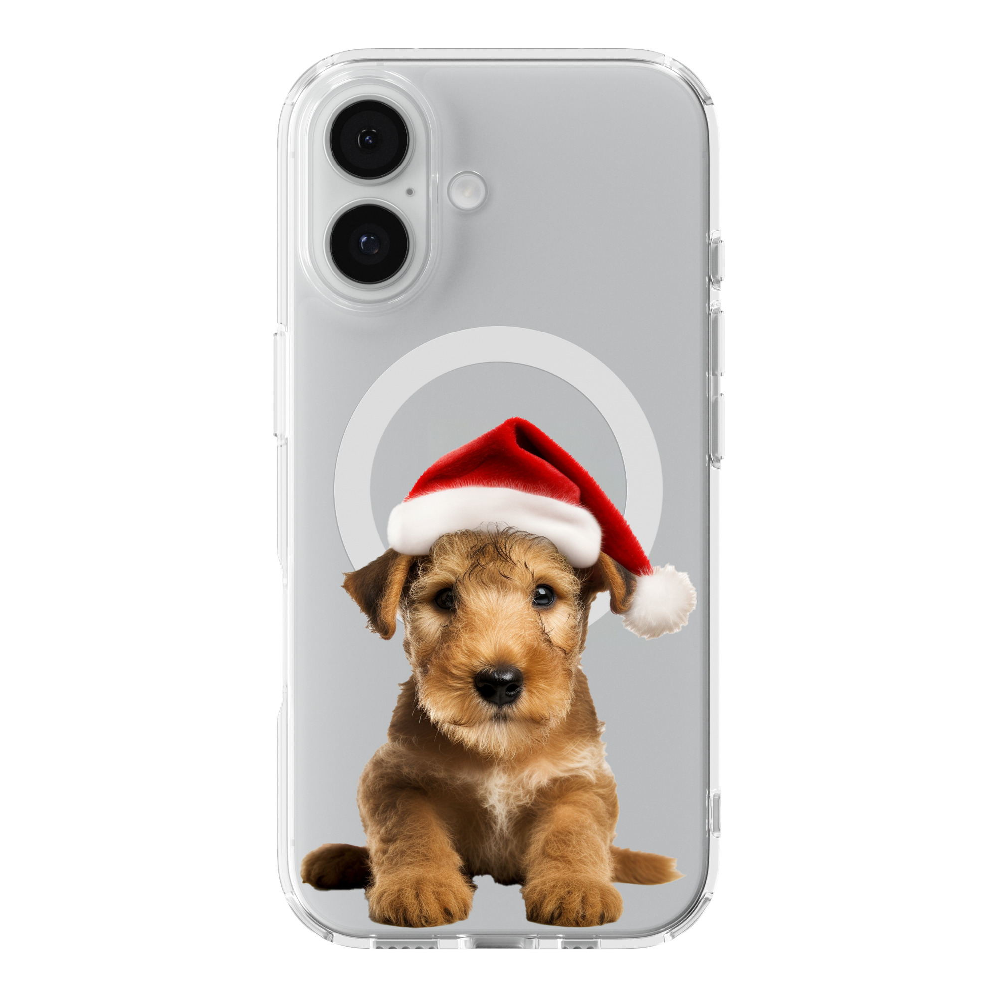 DistinctInk Lakeland Terrier Puppy Clear MagSafe Case for iPhone 18 & 17 Series