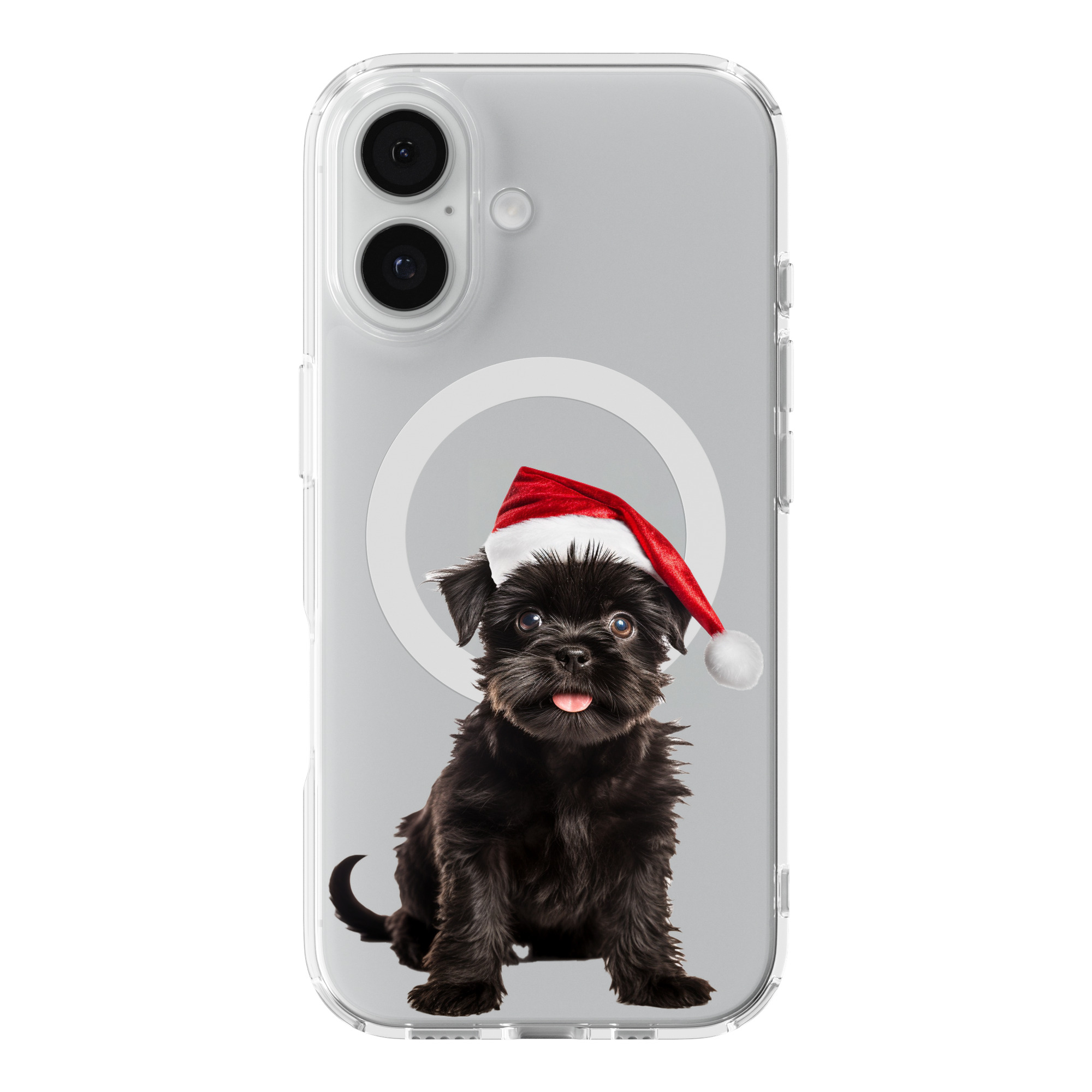 DistinctInk Affenpinscher Puppy Clear MagSafe Case for iPhone 18 & 17 Series