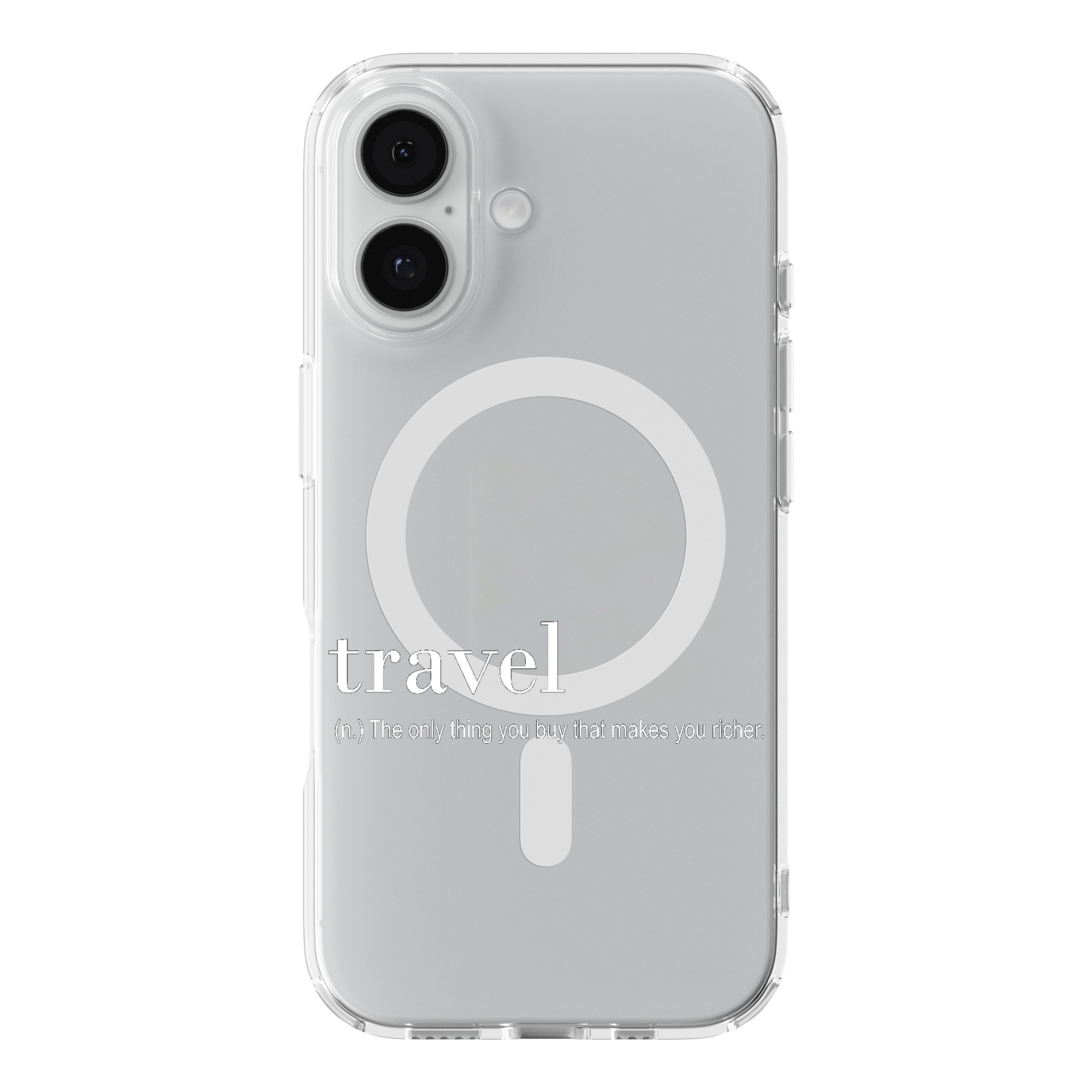 DistinctInk Thing to Buy That Makes You Richer Clear MagSafe Case iPhone 18/17