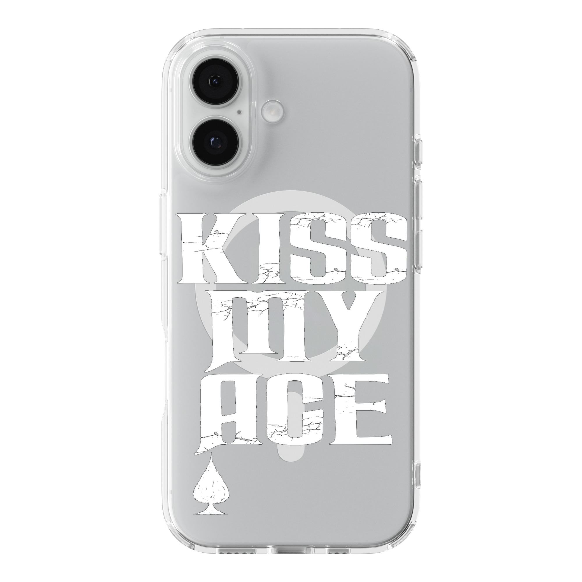 DistinctInk Kiss My Ace Clear MagSafe Case for iPhone 18 & 17 Series