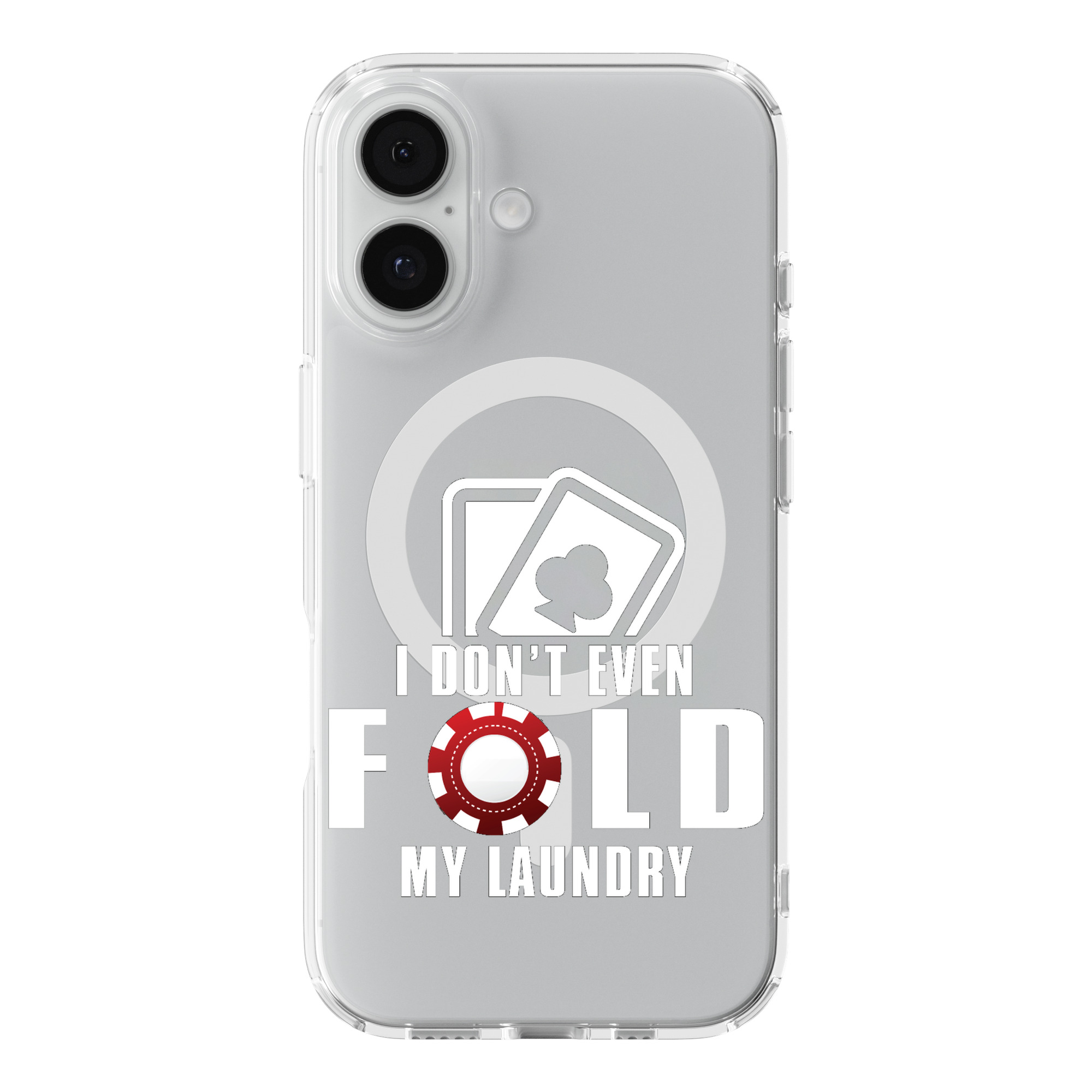 DistinctInk Funny Poker Clear MagSafe Case for iPhone 18 & 17 Series