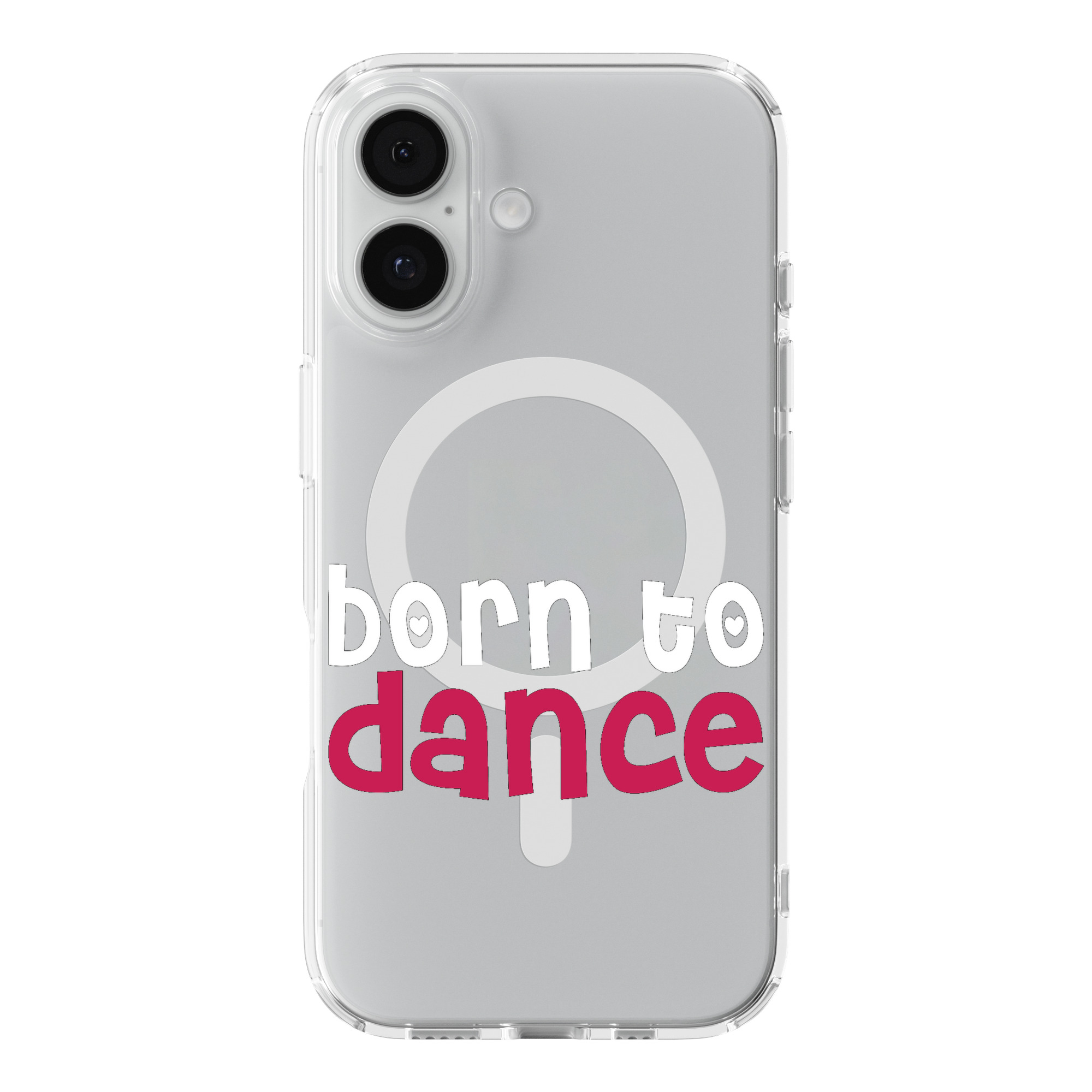DistinctInk Born to Dance Black Clear MagSafe Case for iPhone 18 & 17 Series