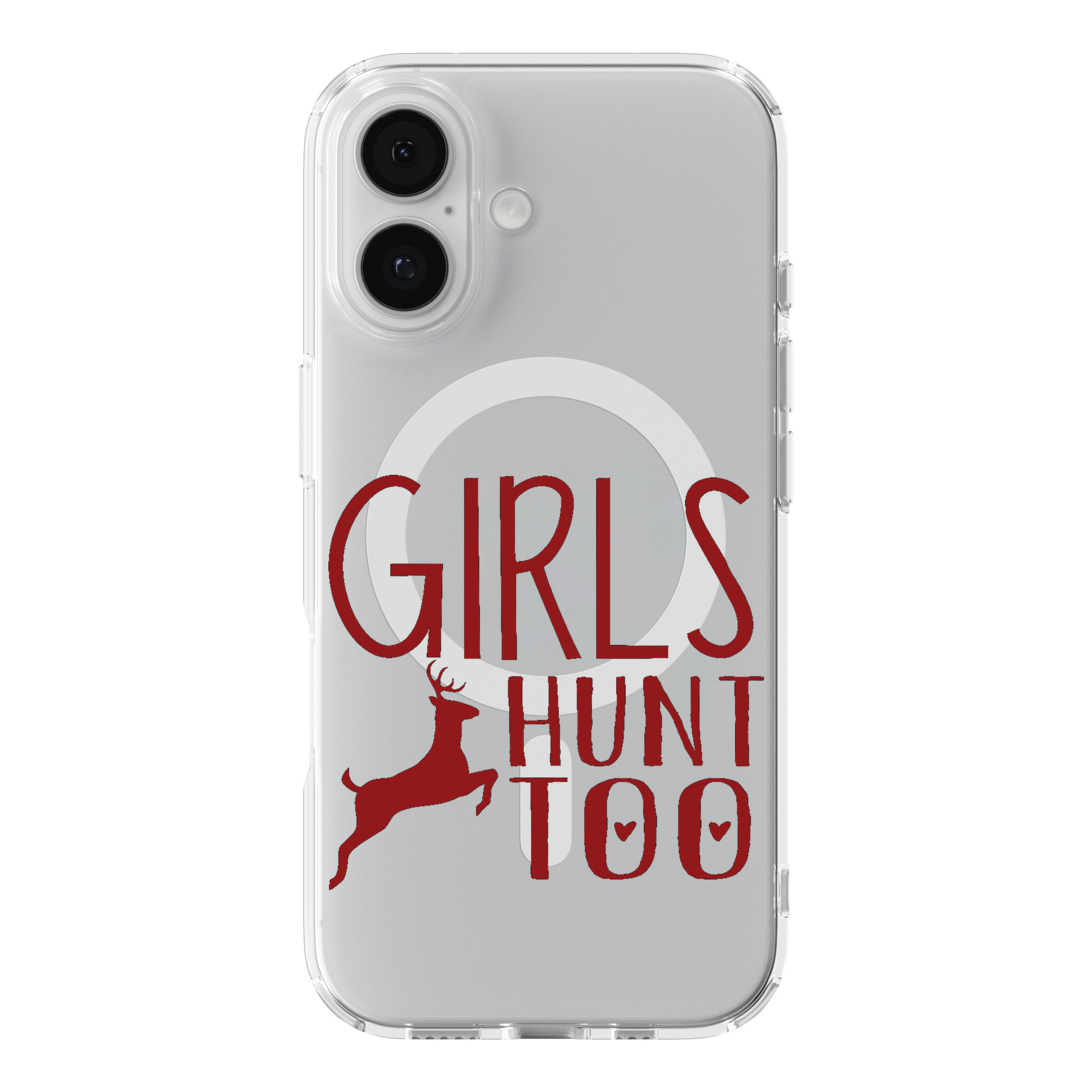 DistinctInk Girls Hunt Too Clear MagSafe Case for iPhone 18 & 17 Series