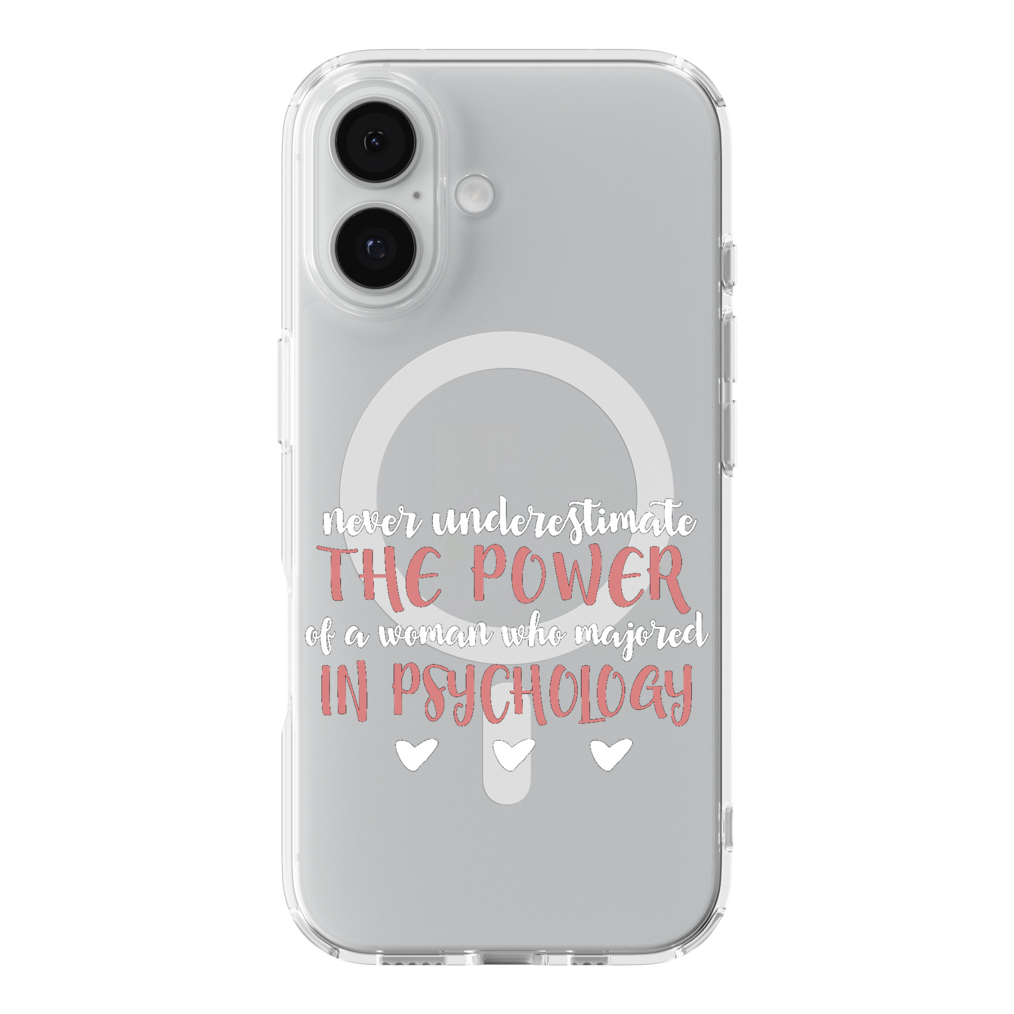 DistinctInk Psych Major Clear MagSafe Case for iPhone 18 & 17 Series
