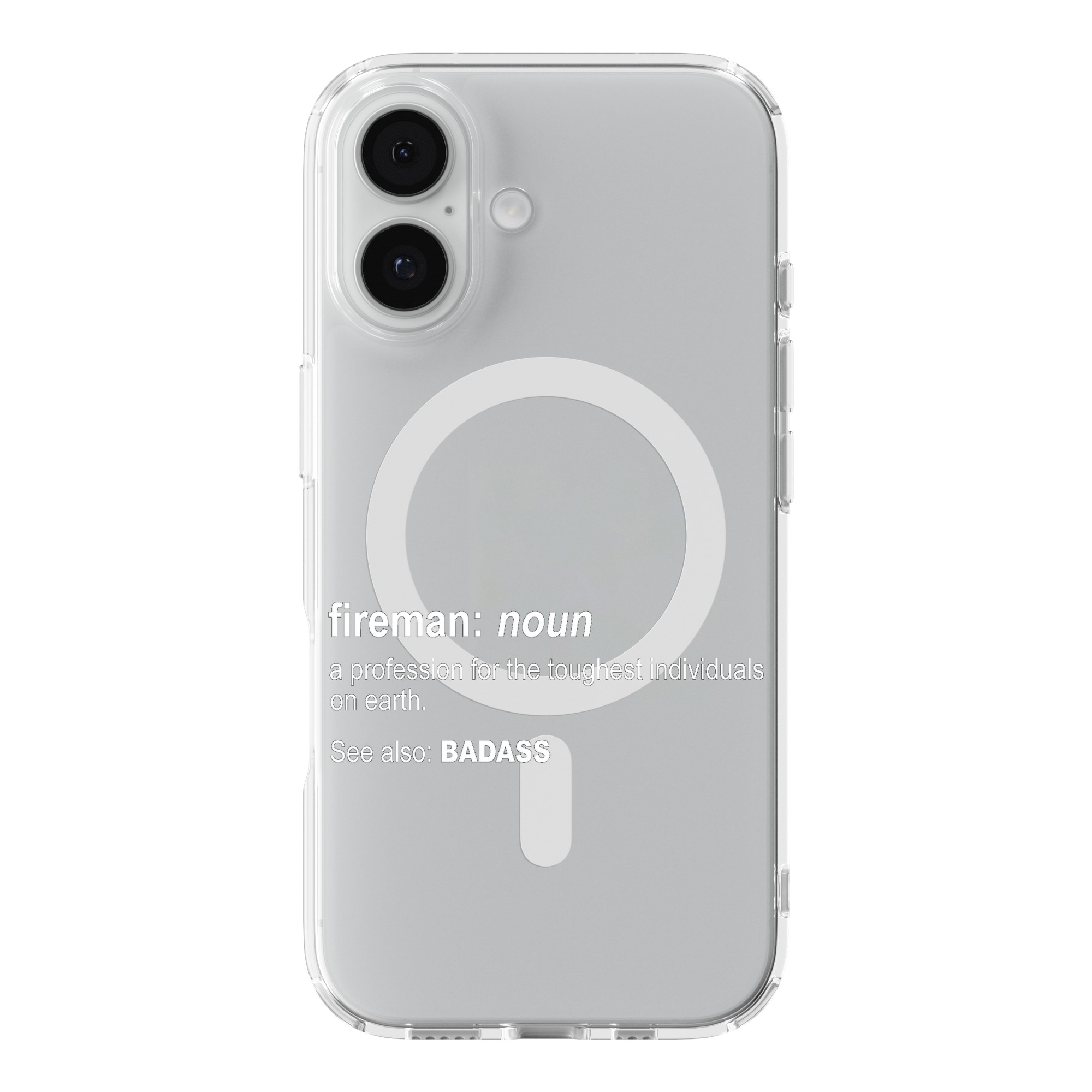 DistinctInk Fireman Definition Profession for Toughest Clear MagSafe Case