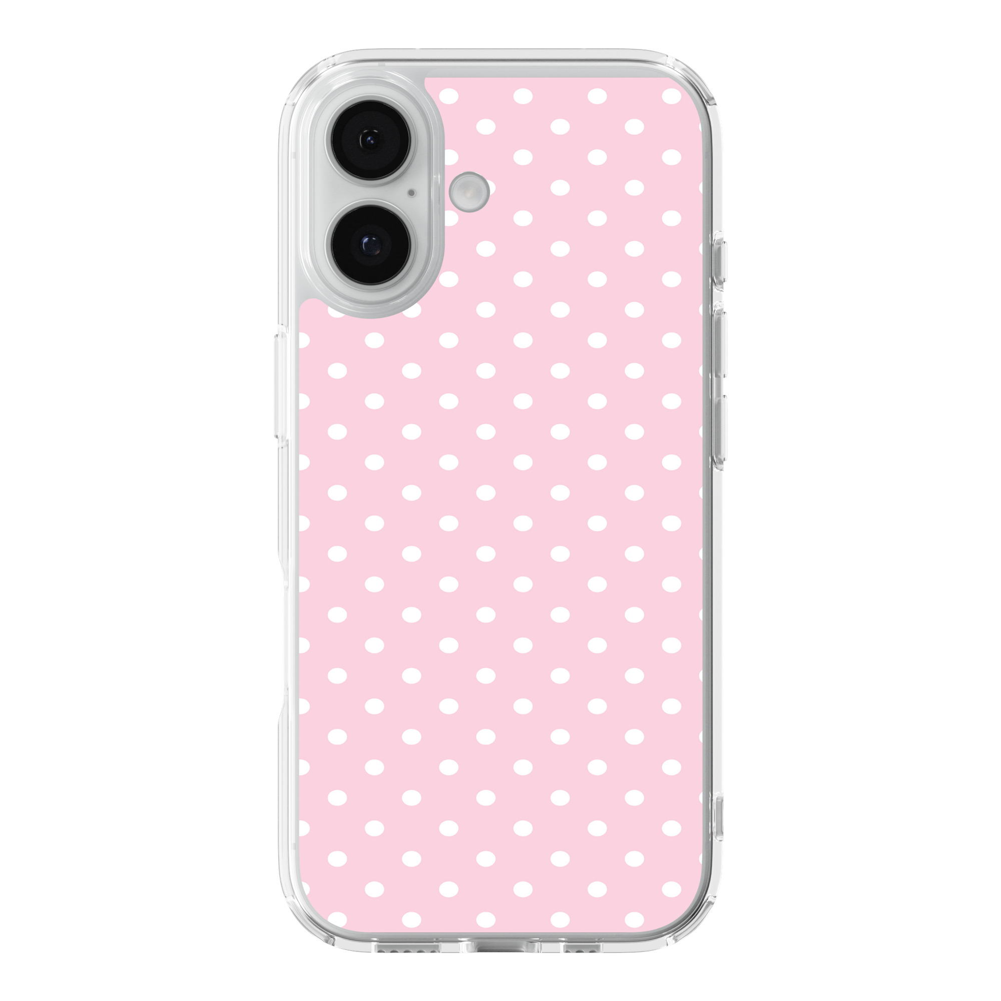 DistinctInk Light Pink Dots Clear MagSafe Case for iPhone 18 & 17 Series