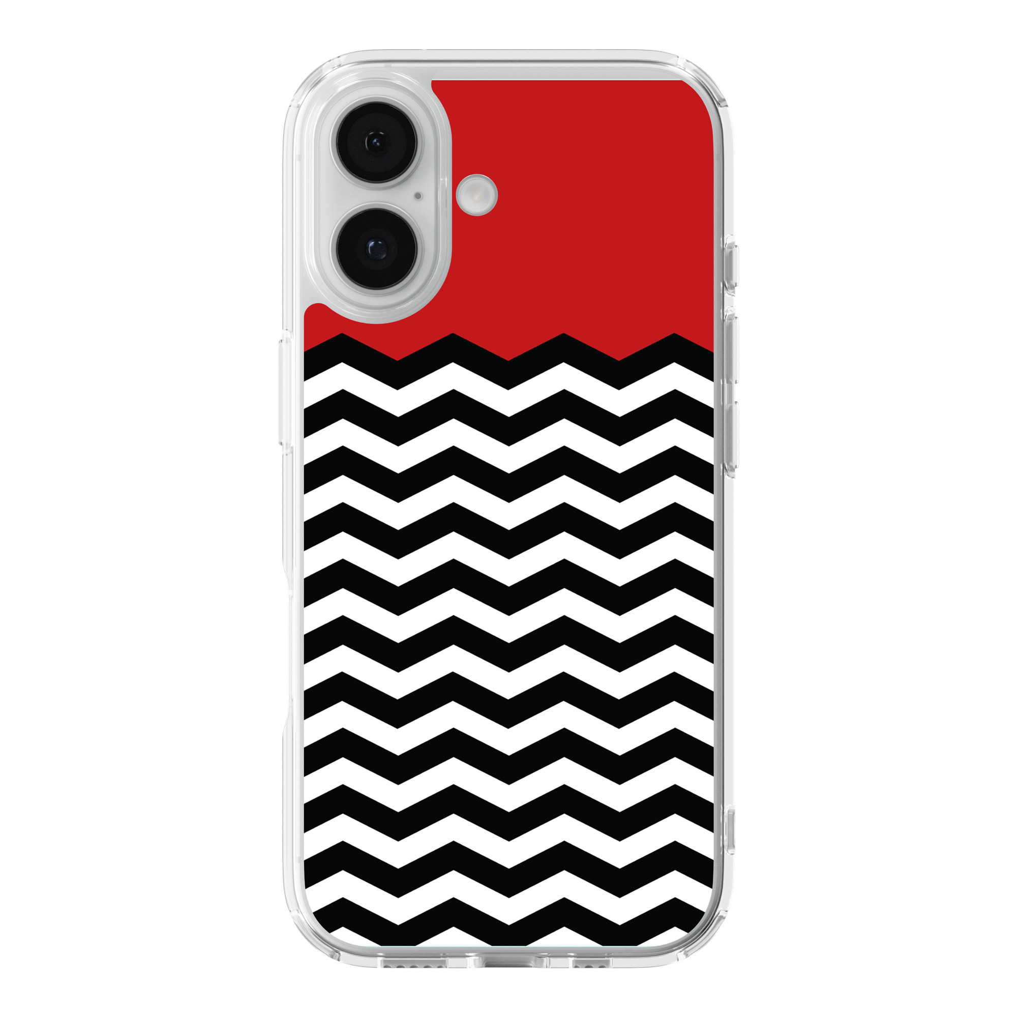 DistinctInk Red Chevron Clear MagSafe Case for iPhone 18 & 17 Series