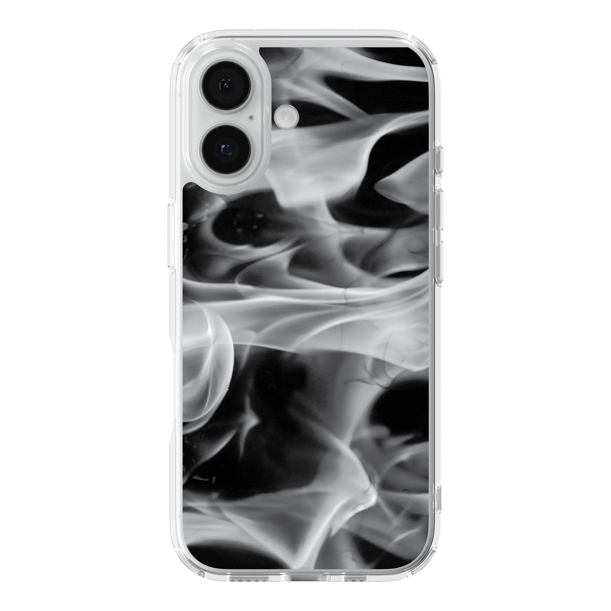 DistinctInk Black Flame Clear MagSafe Case for iPhone 18 & 17 Series