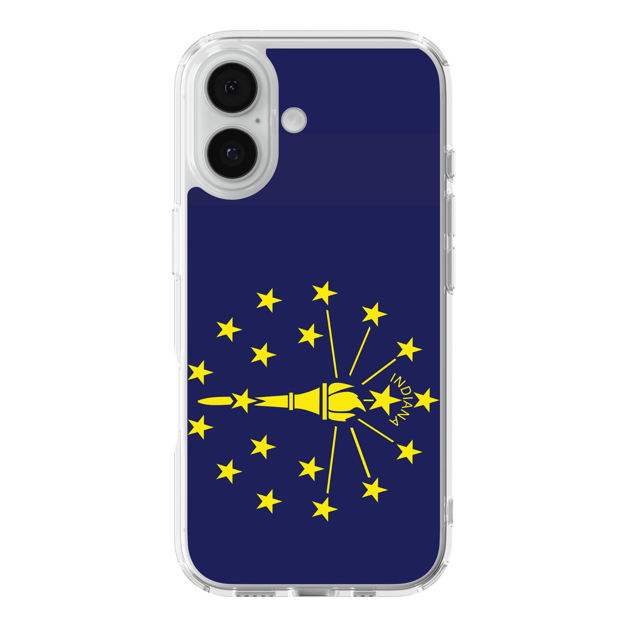DistinctInk Indiana State Flag Clear MagSafe Case for iPhone 18 & 17 Series