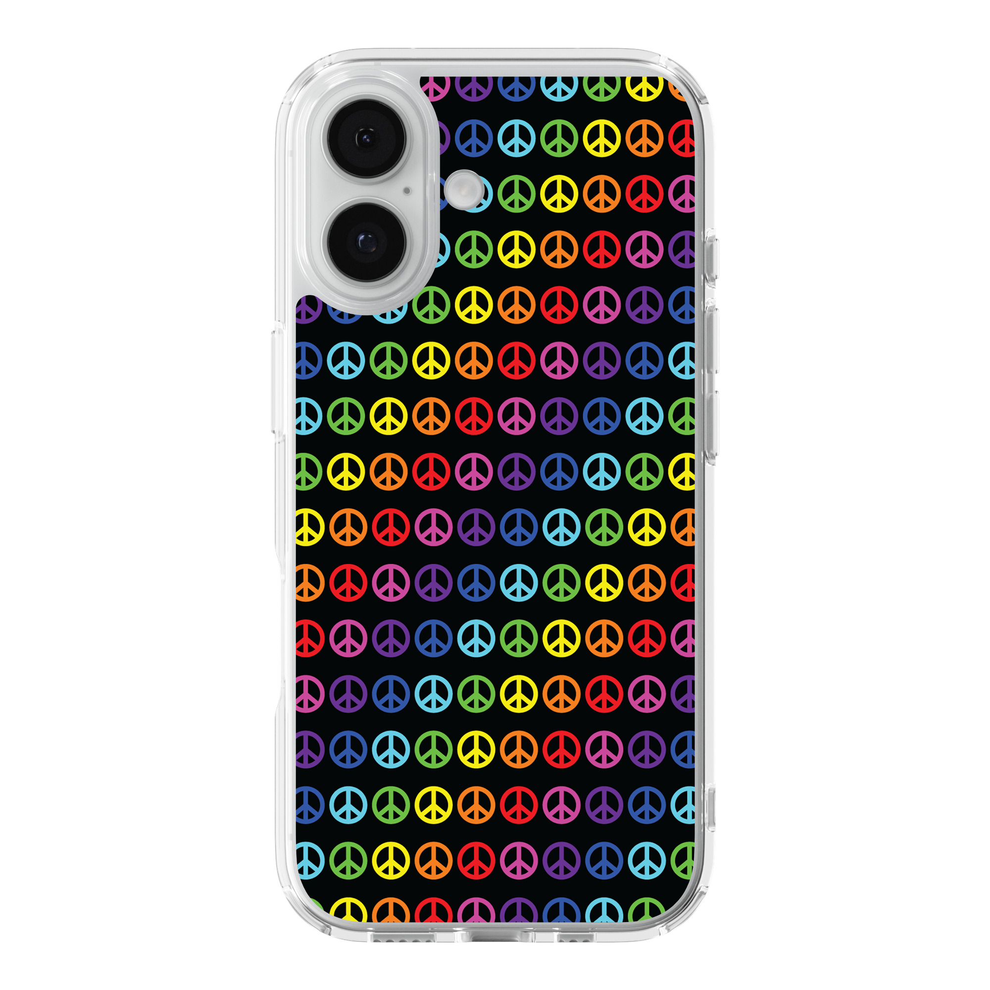 DistinctInk Rainbow Peace Clear MagSafe Case for iPhone 18 & 17 Series