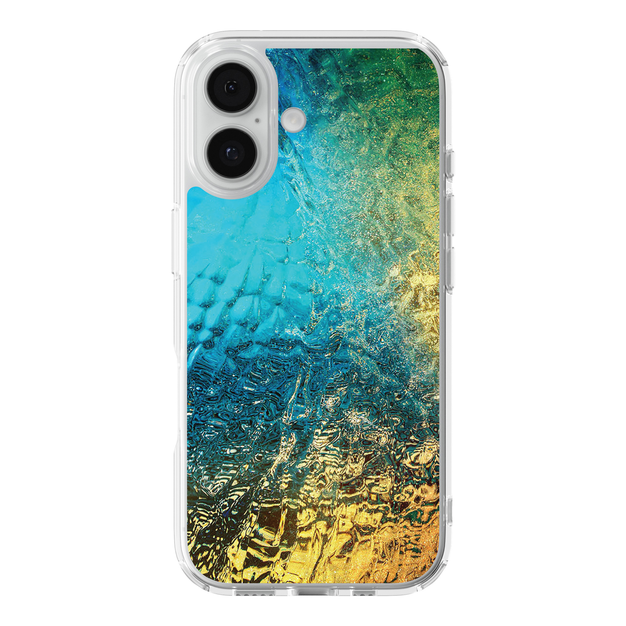 DistinctInk Water Ripples Clear MagSafe Case for iPhone 18 & 17 Series