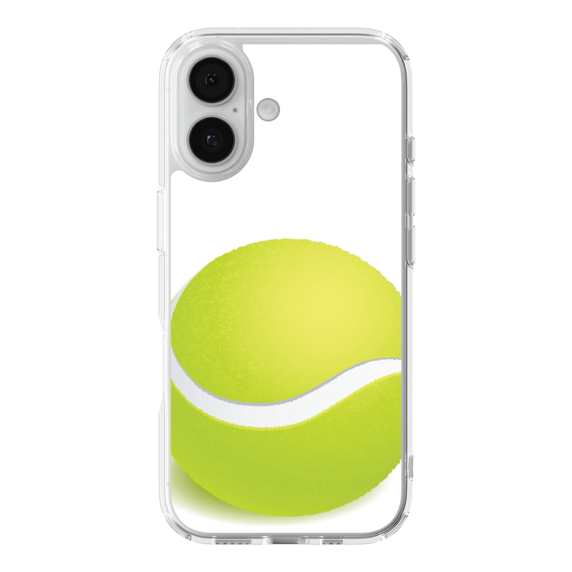 DistinctInk Tennis Ball Clear MagSafe Case for iPhone 18 & 17 Series