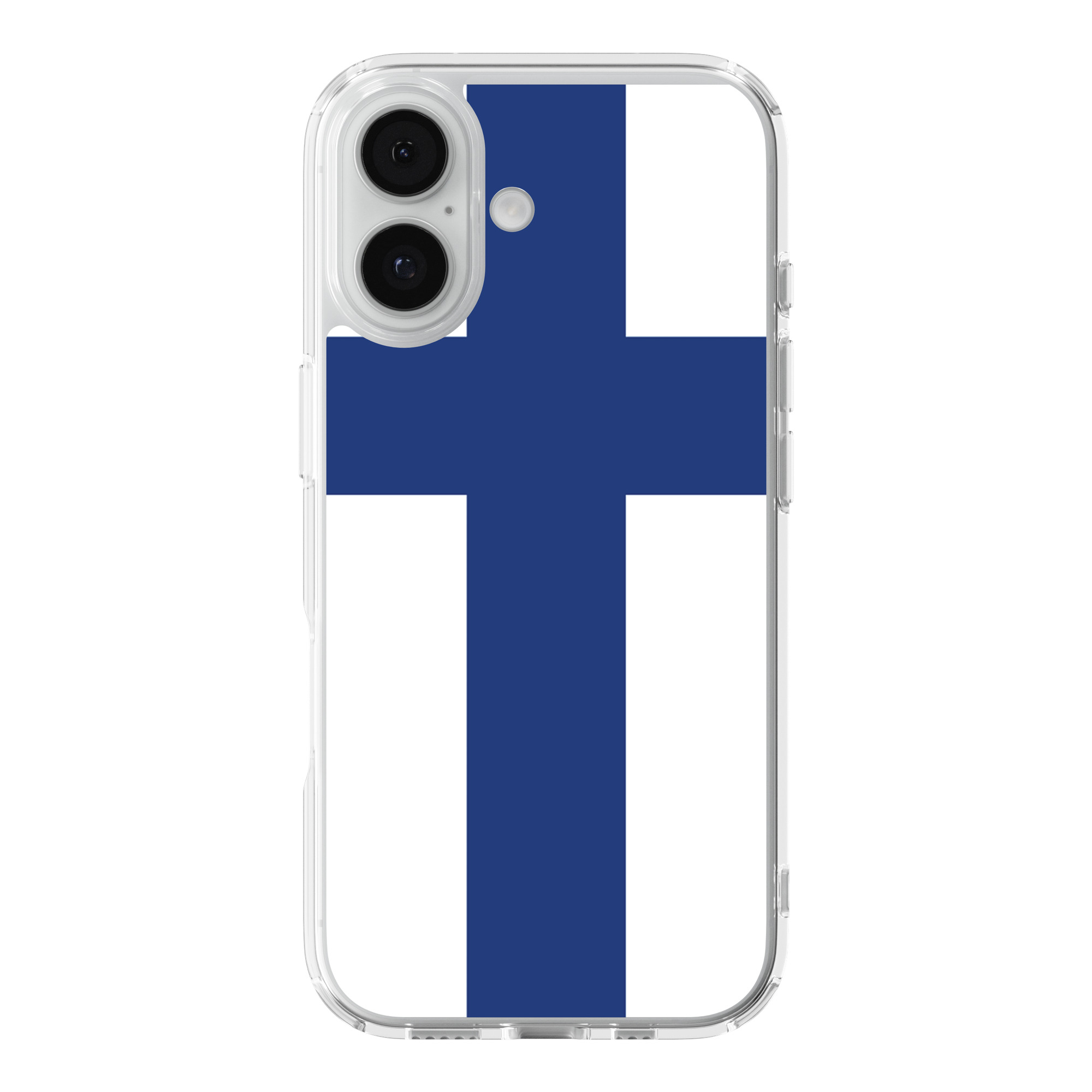 DistinctInk Show Your Love of Finland Clear MagSafe Case for iPhone 18 & 17