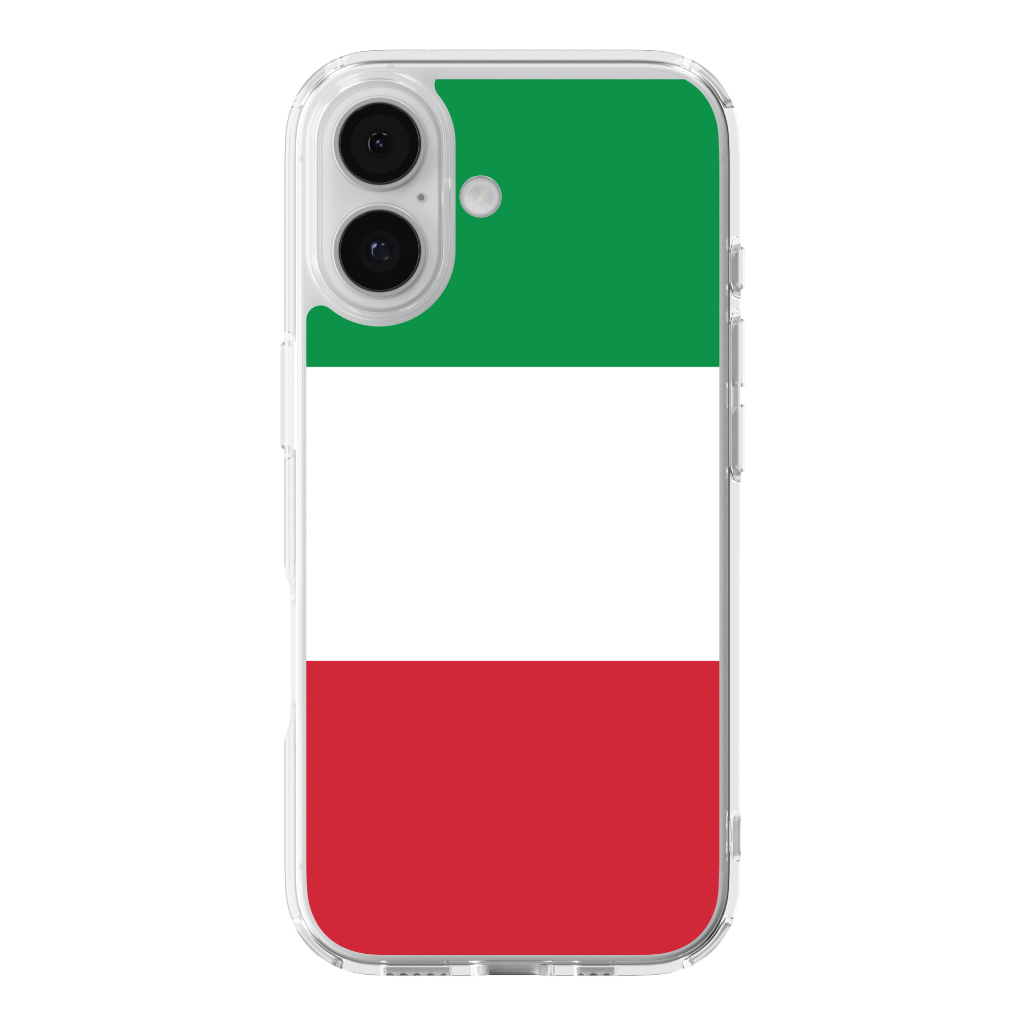 DistinctInk Italian Flag Clear MagSafe Case for iPhone 18 & 17 Series