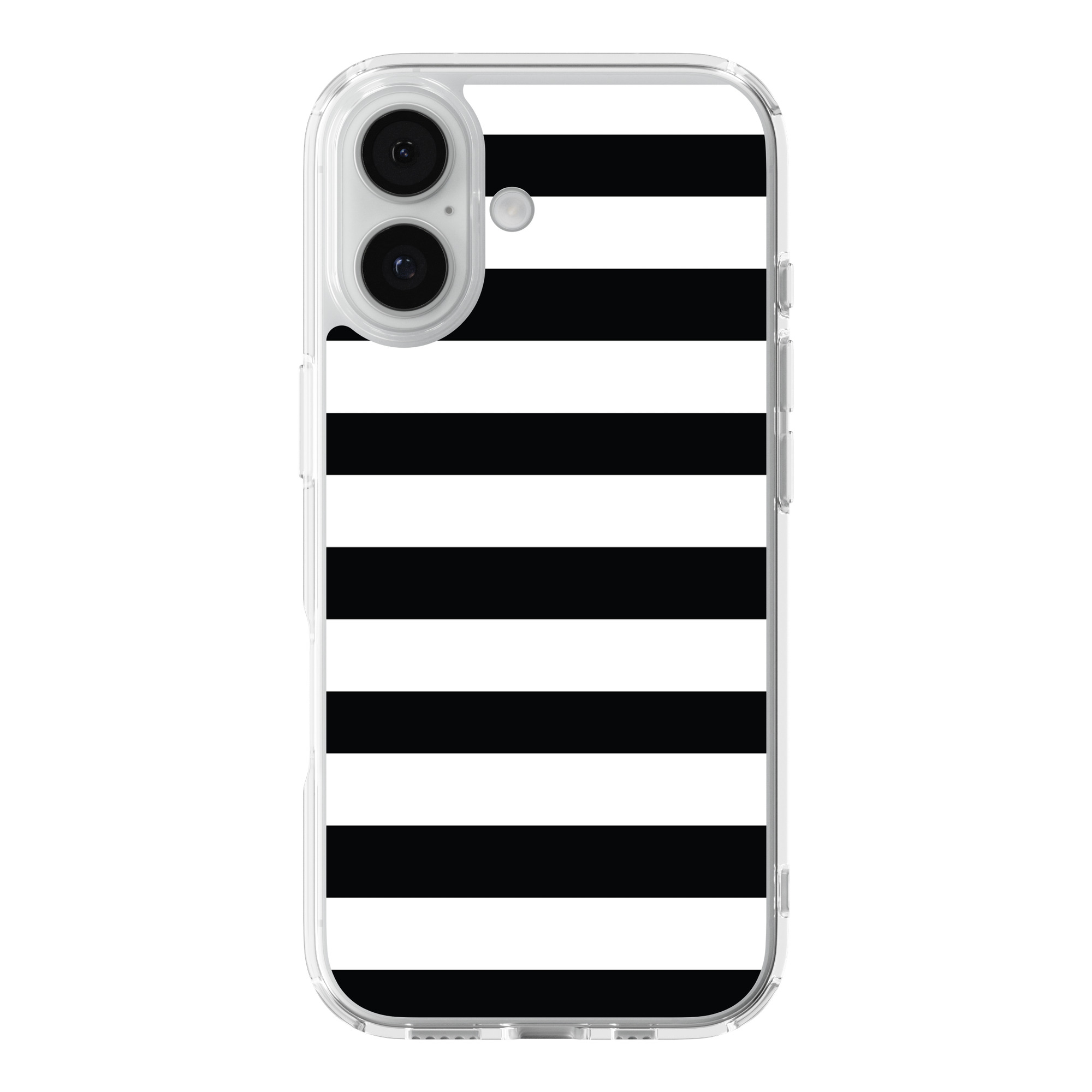 DistinctInk Black Stripes Clear MagSafe Case for iPhone 18 & 17 Series