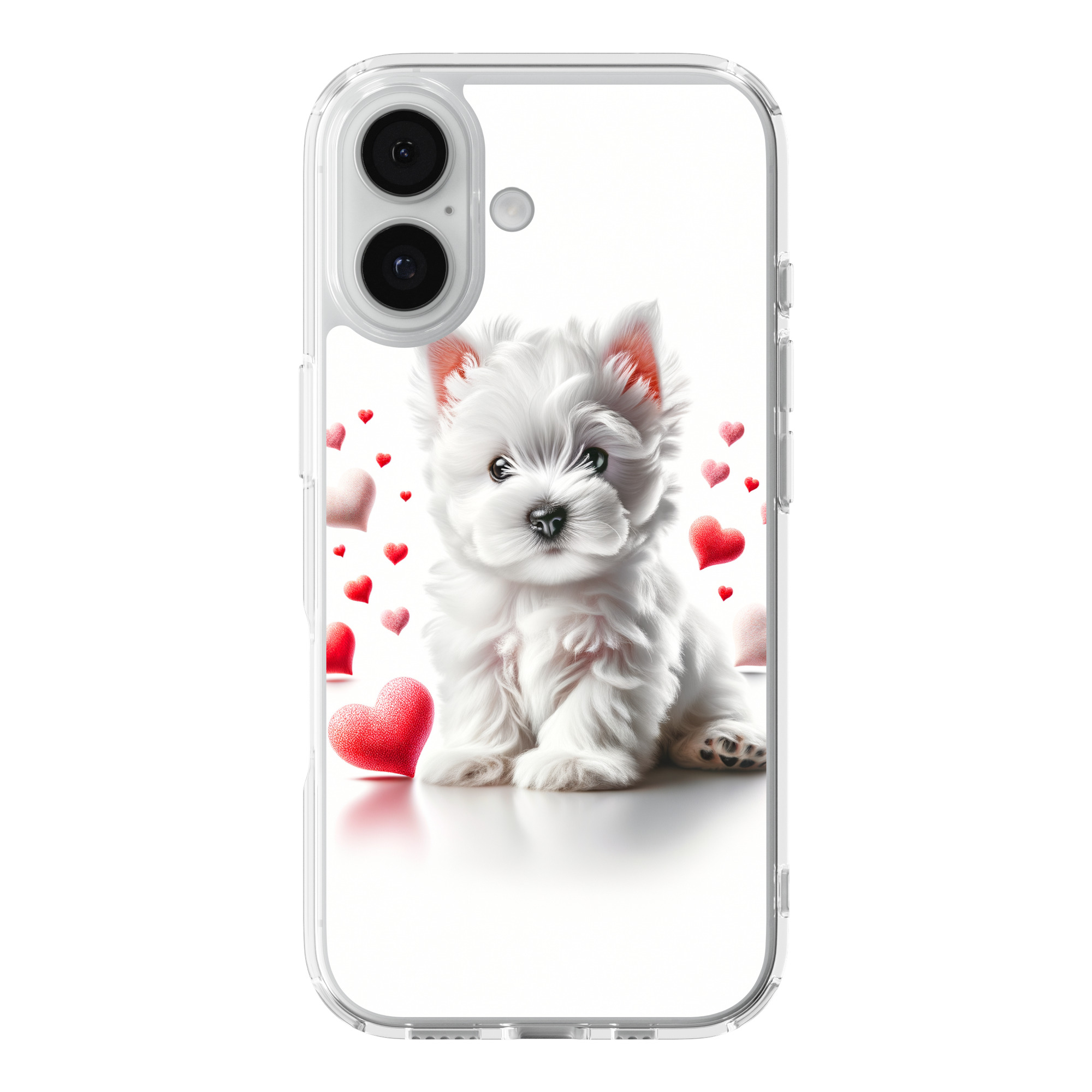 DistinctInk Valentine's Day West Highland White Terrier Puppy Clear MagSafe Case