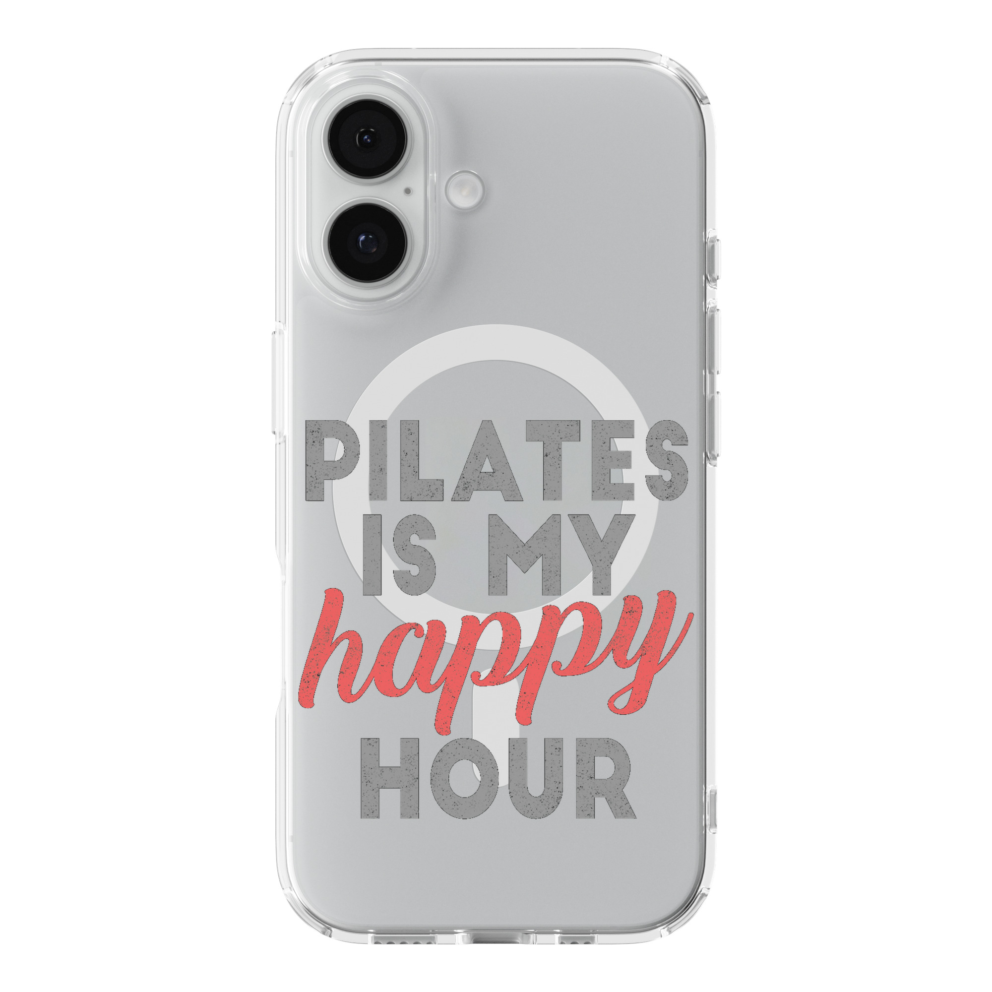 DistinctInk Pilates Quote Clear MagSafe Case for iPhone 18 & 17 Series