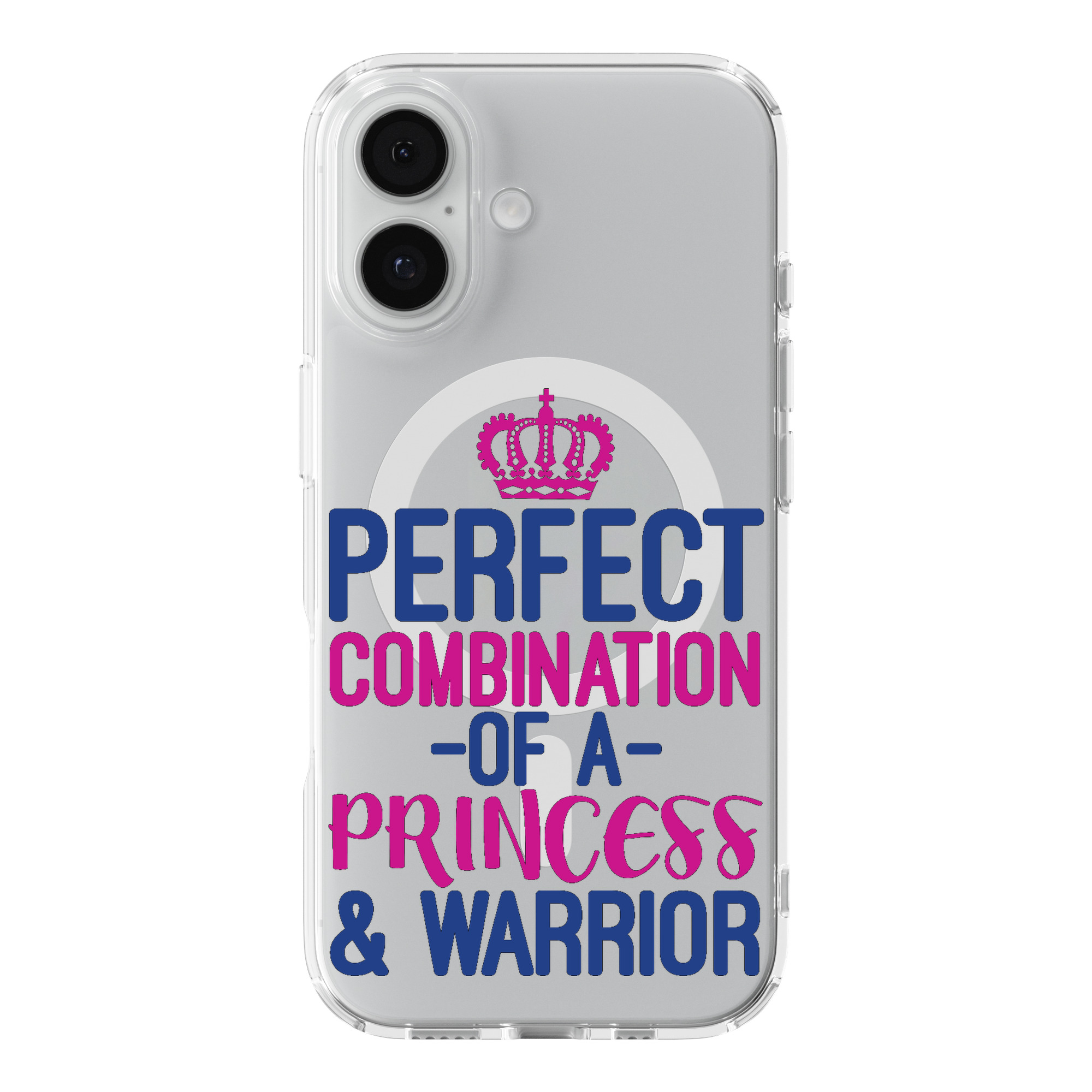 DistinctInk Perfect Combination of Princess & Warrior Clear MagSafe Case
