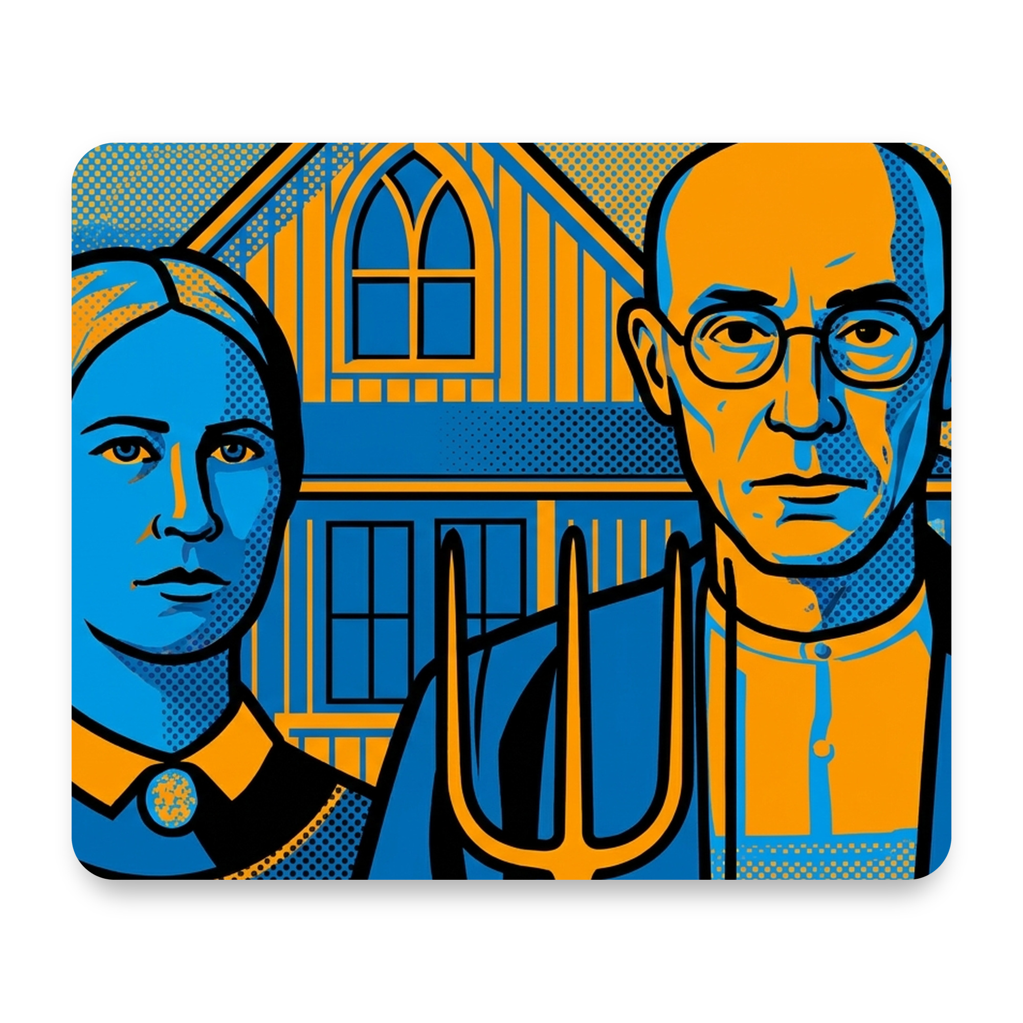 American Gothic — Pop Remix 1/4" neoprene mouse pad — printed by hand at DistinctInk