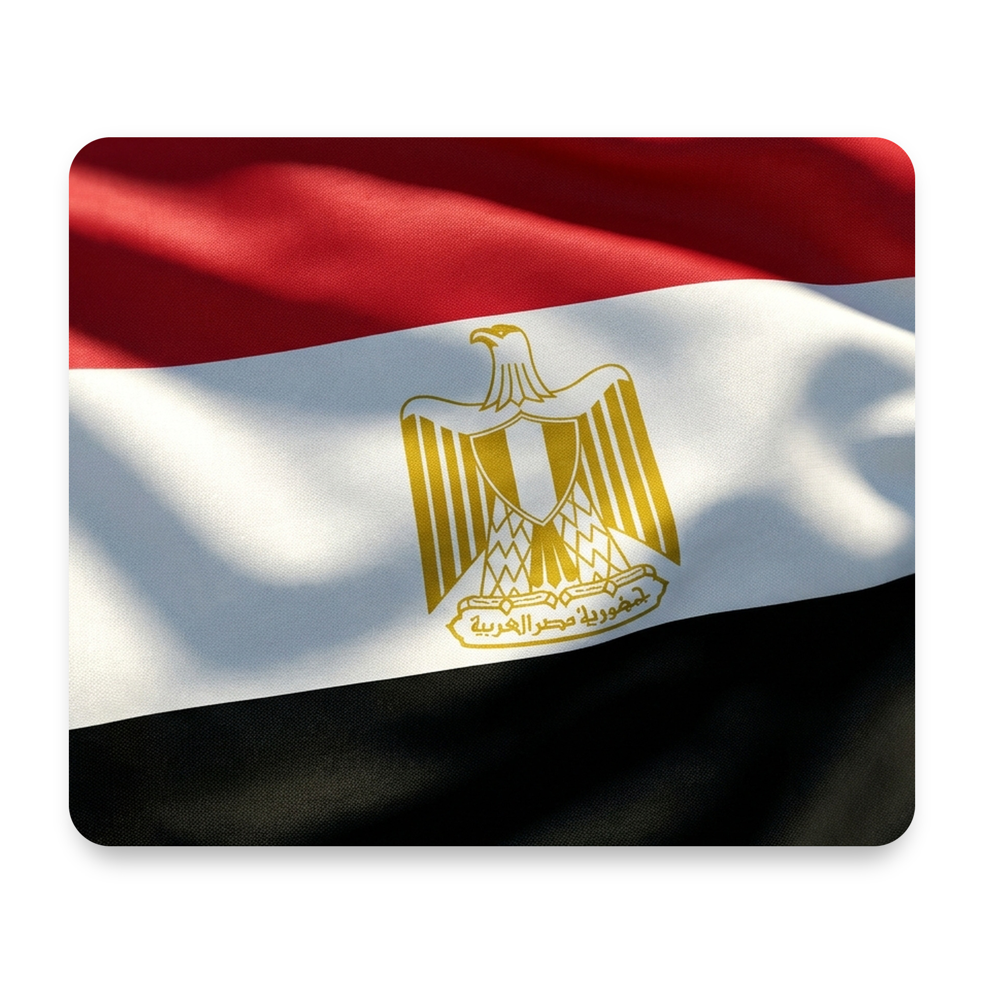 Egypt Flag Waving 1/4" neoprene mouse pad — printed by hand at DistinctInk