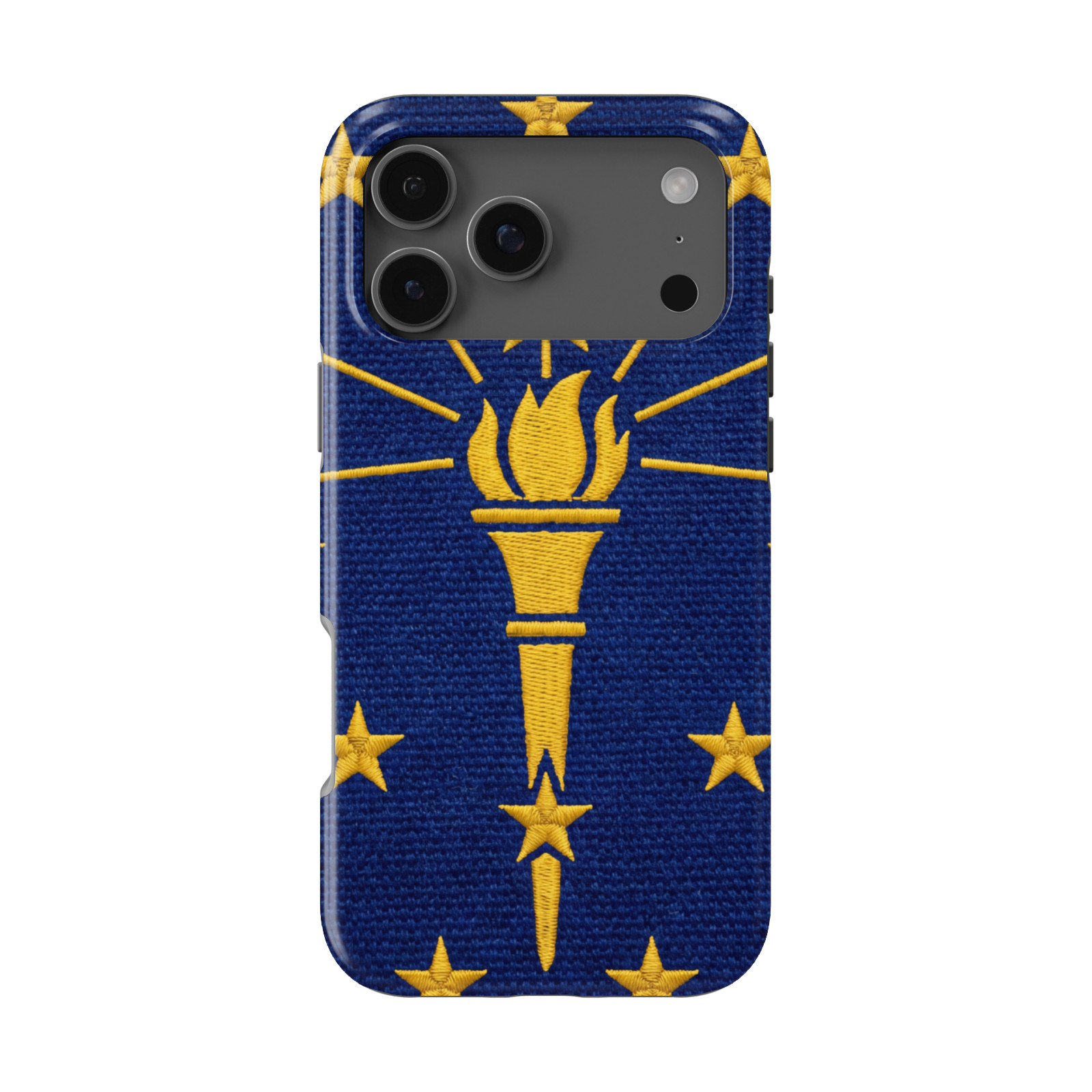 DistinctInk Indiana State Flag Tough MagSafe Case for iPhone 13-18 Series