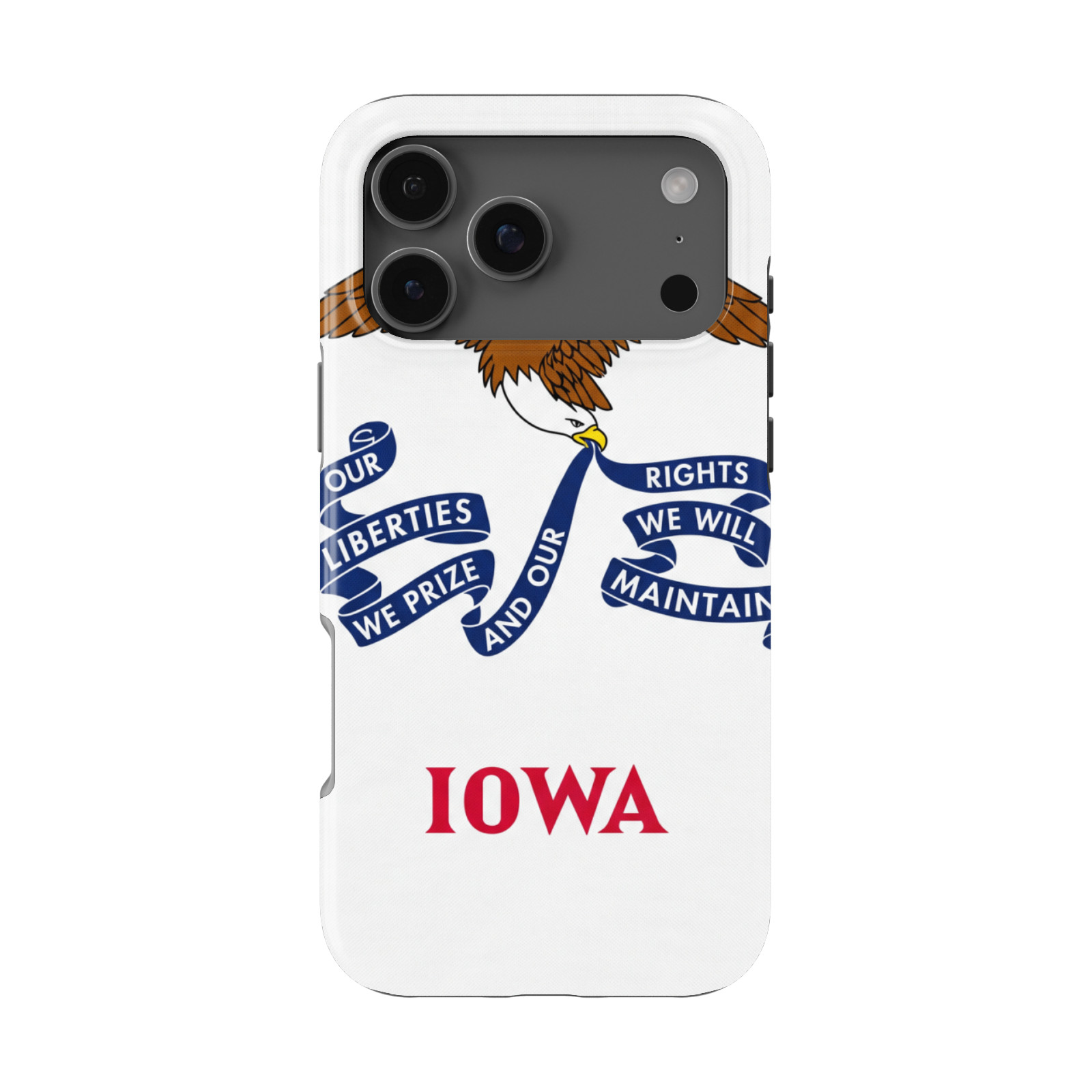 DistinctInk Iowa State Flag Tough MagSafe Case for iPhone 13-18 Series