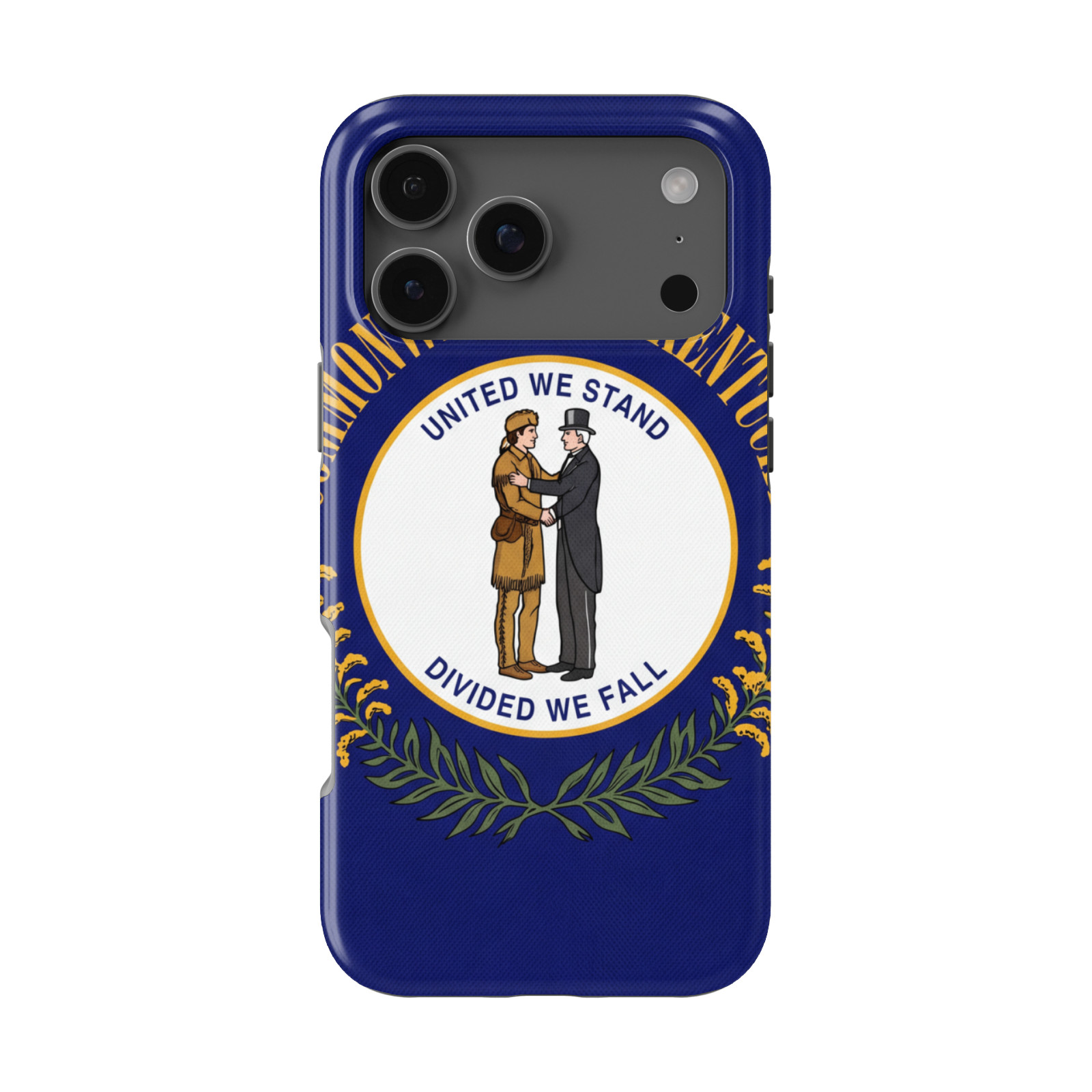 DistinctInk Kentucky State Flag Tough MagSafe Case for iPhone 13-18 Series