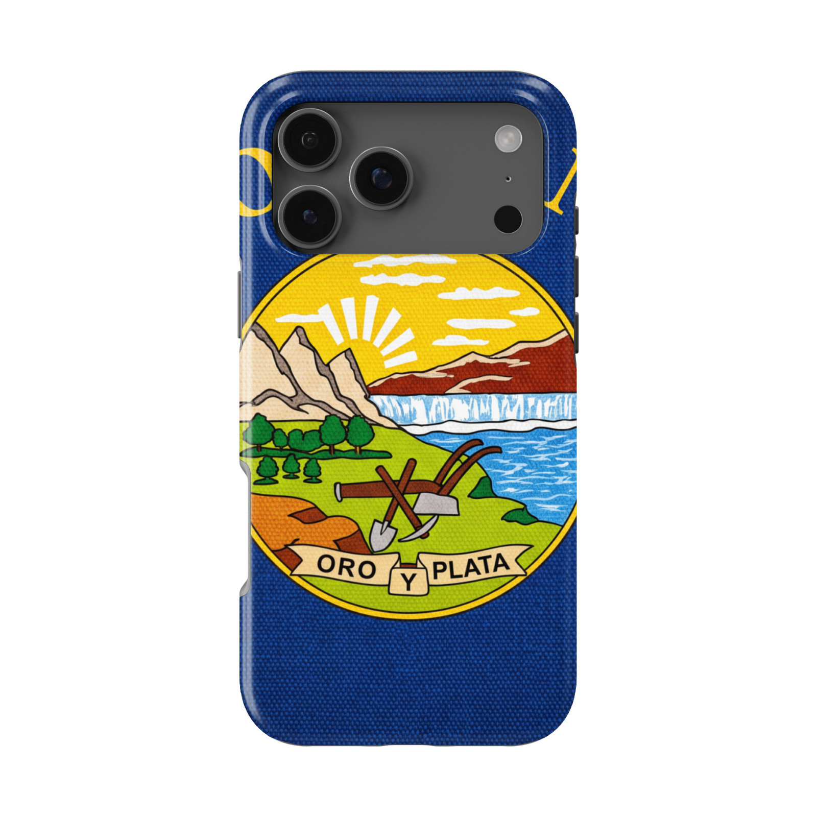 DistinctInk Montana State Flag Tough MagSafe Case for iPhone 13-18 Series