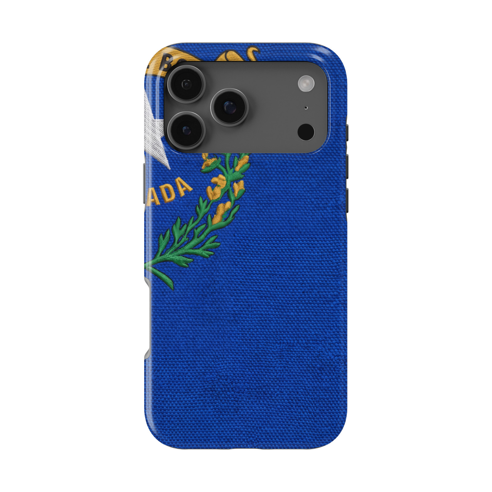 DistinctInk Nevada State Flag Tough MagSafe Case for iPhone 13-18 Series