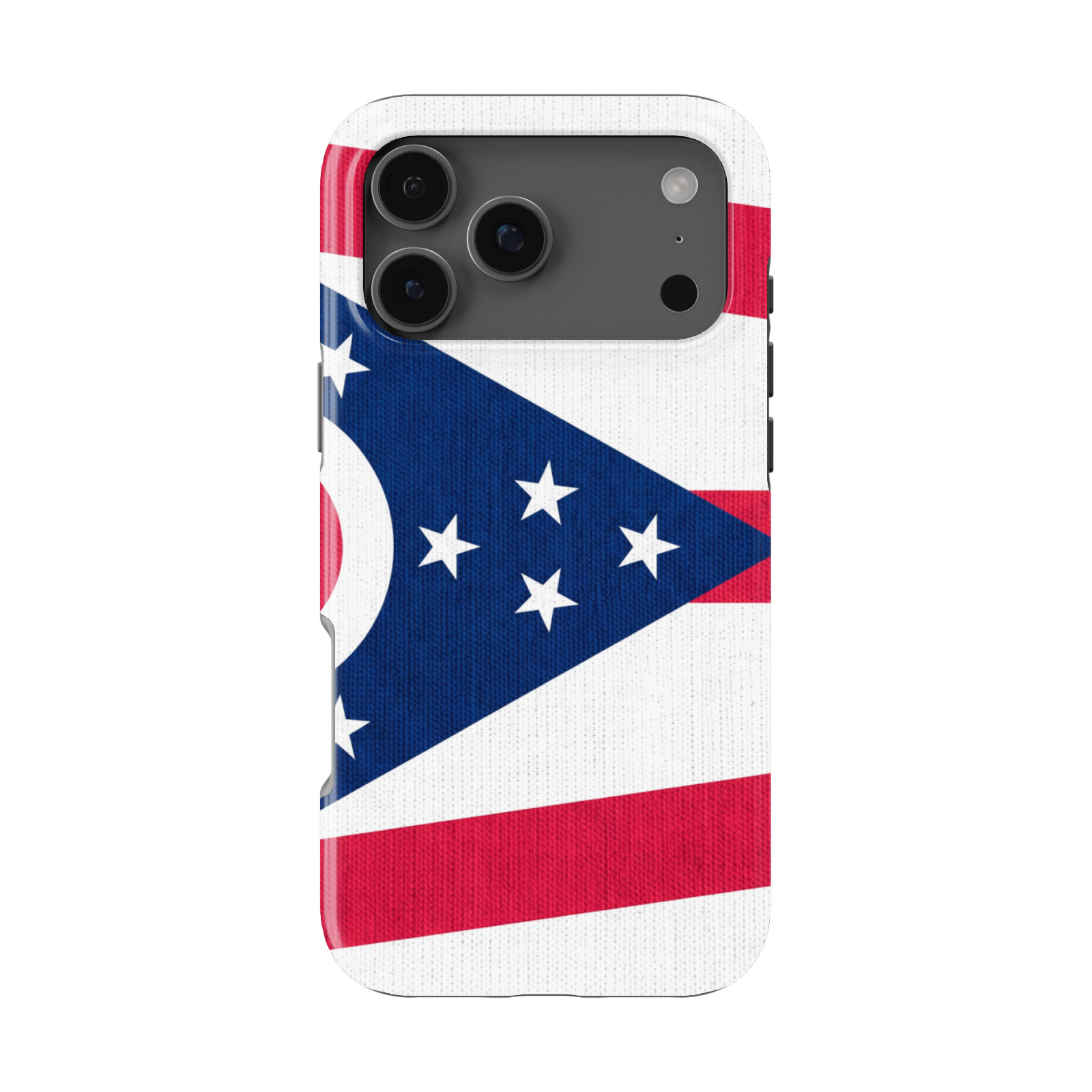 DistinctInk Ohio State Flag Tough MagSafe Case for iPhone 13-18 Series