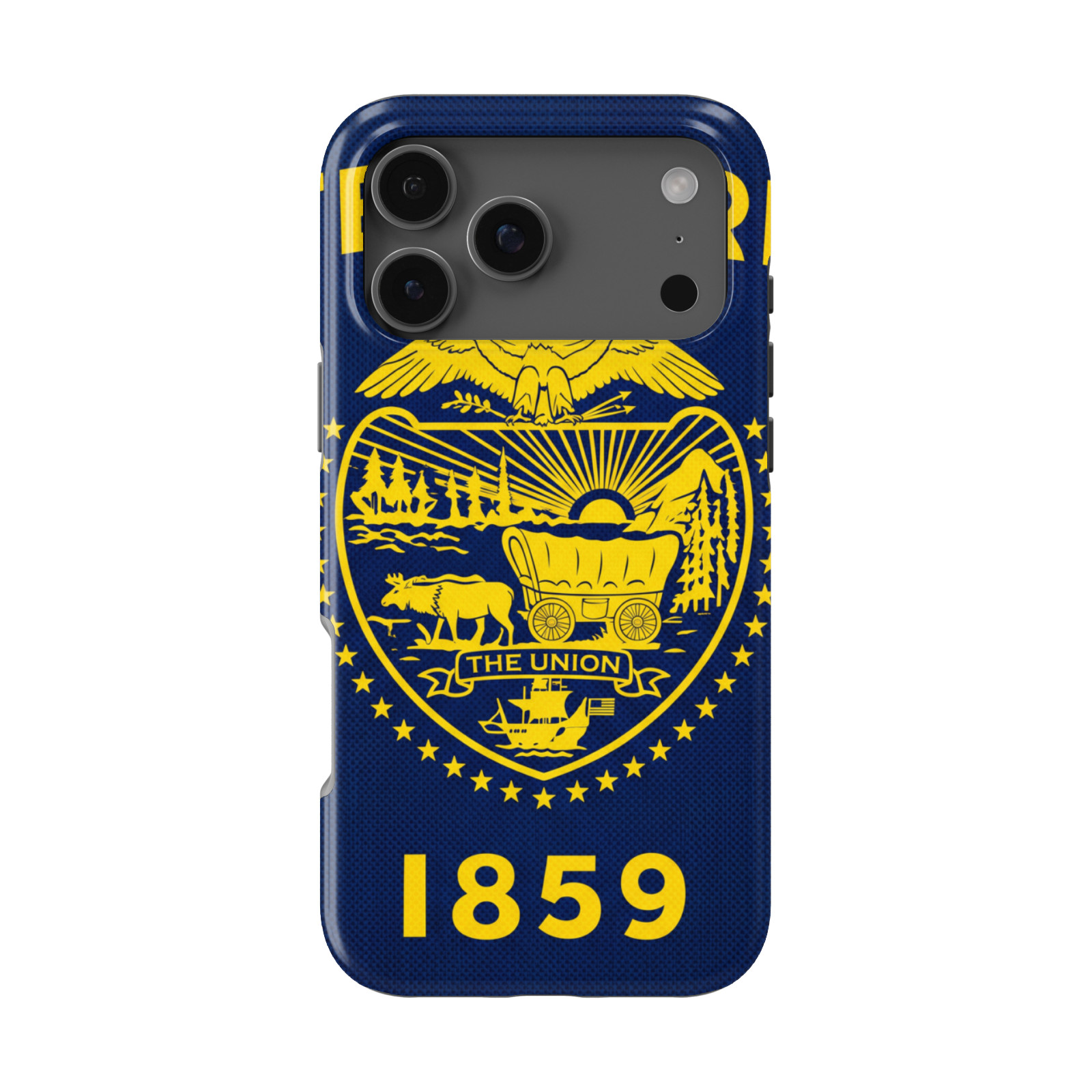 DistinctInk Oregon State Flag Tough MagSafe Case for iPhone 13-18 Series
