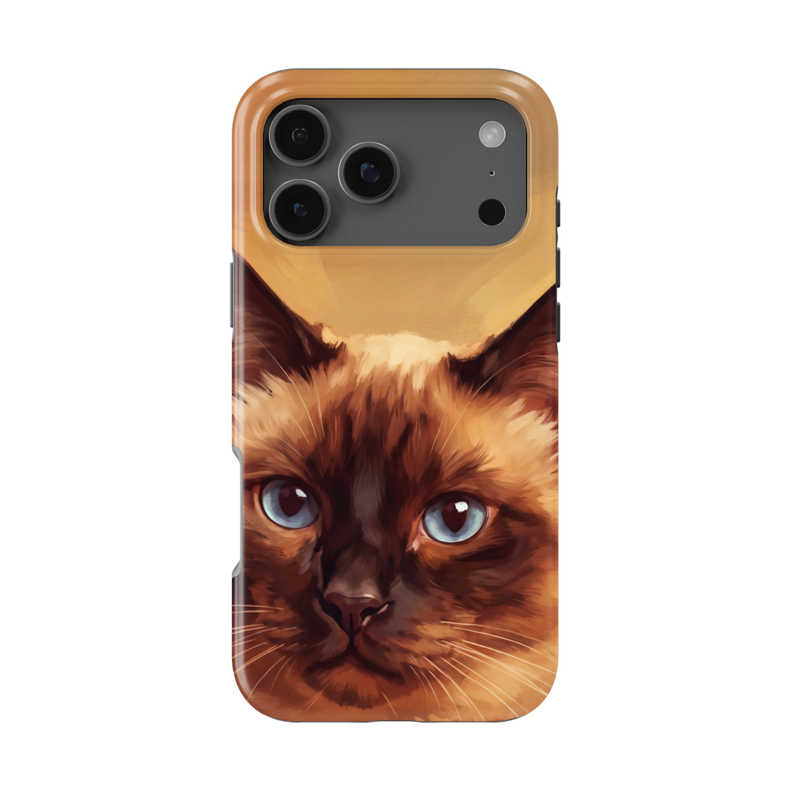 DistinctInk Siamese Cat Portrait Tough MagSafe Case for iPhone 13-18 Series