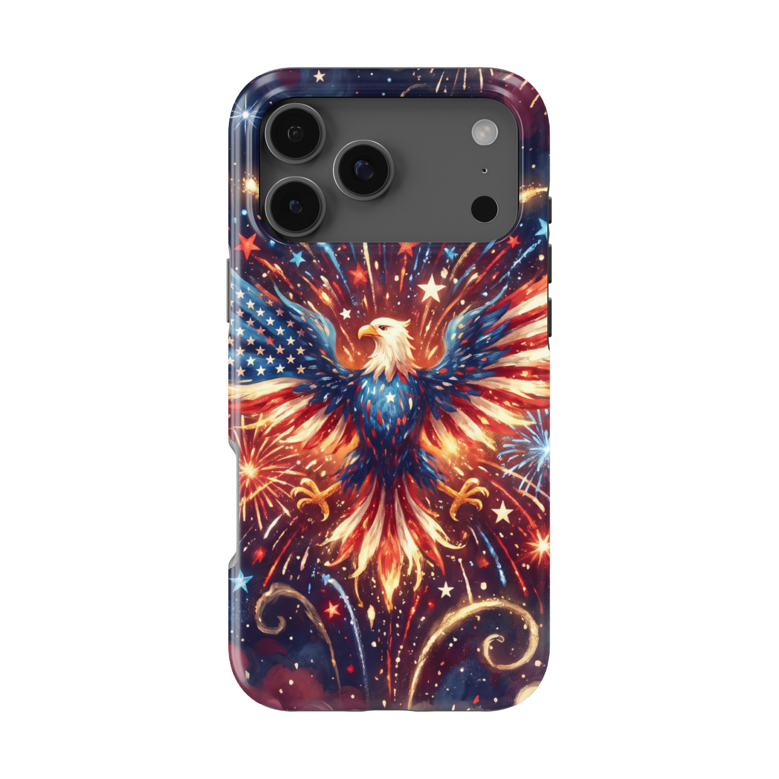 DistinctInk July 4th Fireworks Tough MagSafe Case for iPhone 13-18 Series
