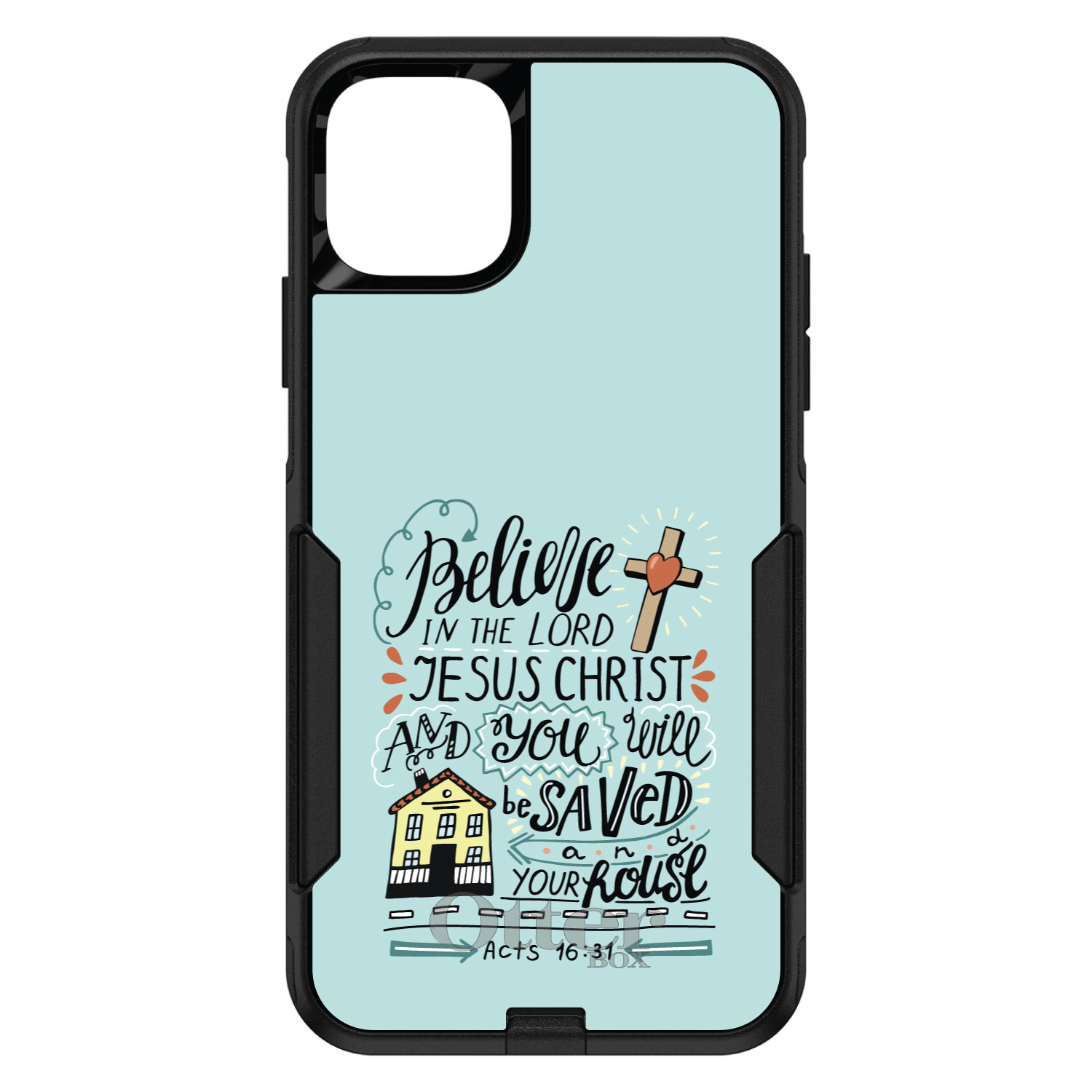 OtterBox Commuter for Apple iPhone (Pick Model) Acts 16:31 Believe Jesus Christ - Picture 10 of 23