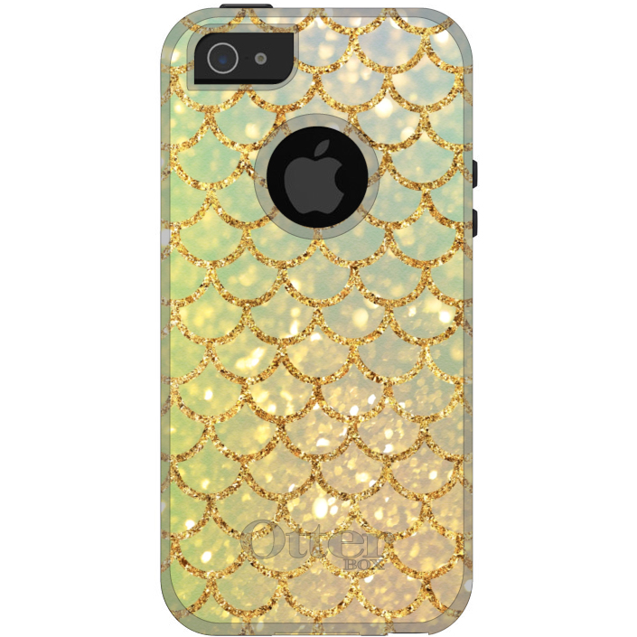 OtterBox Commuter for Apple iPhone (Pick Model) Gold Green Mermaid Scales - Picture 2 of 23