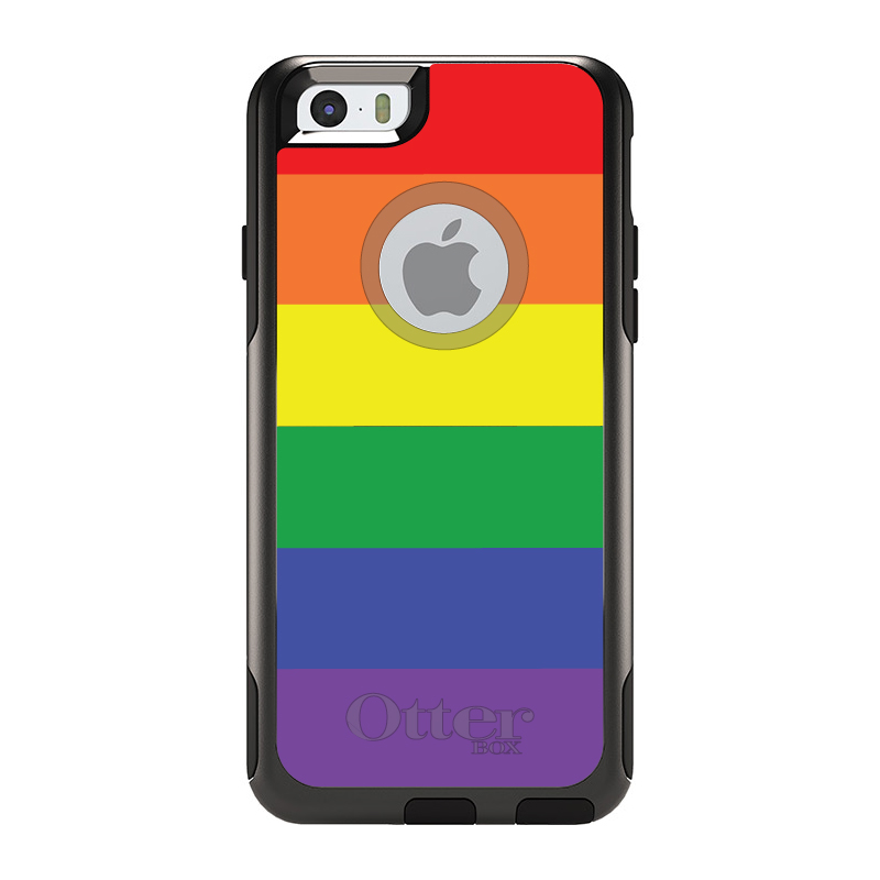 OtterBox Commuter for Apple iPhone (Pick Model) Rainbow Stripes Gay Pride