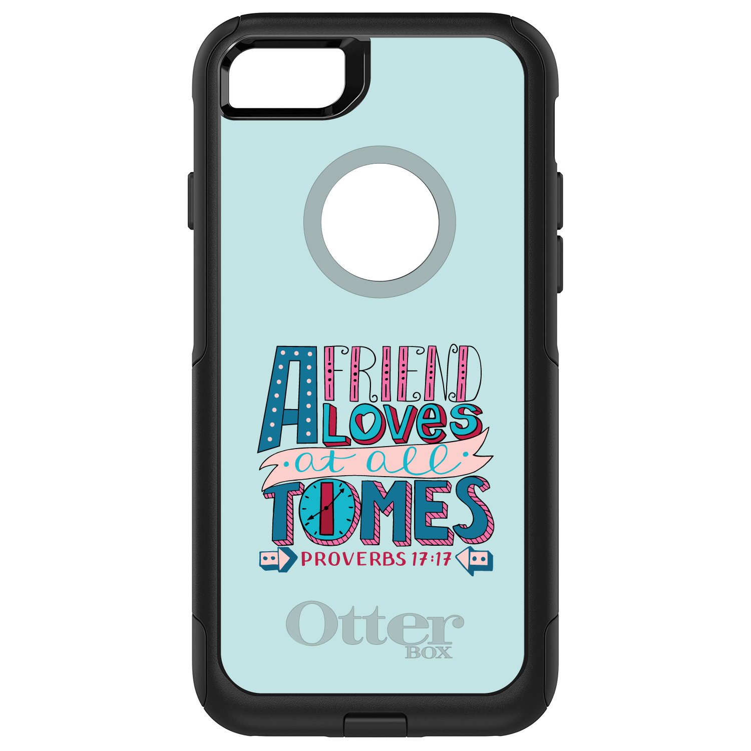 OtterBox Commuter for Apple iPhone (Pick Model) Proverbs 17:17 Clock Friend Love - Picture 5 of 23