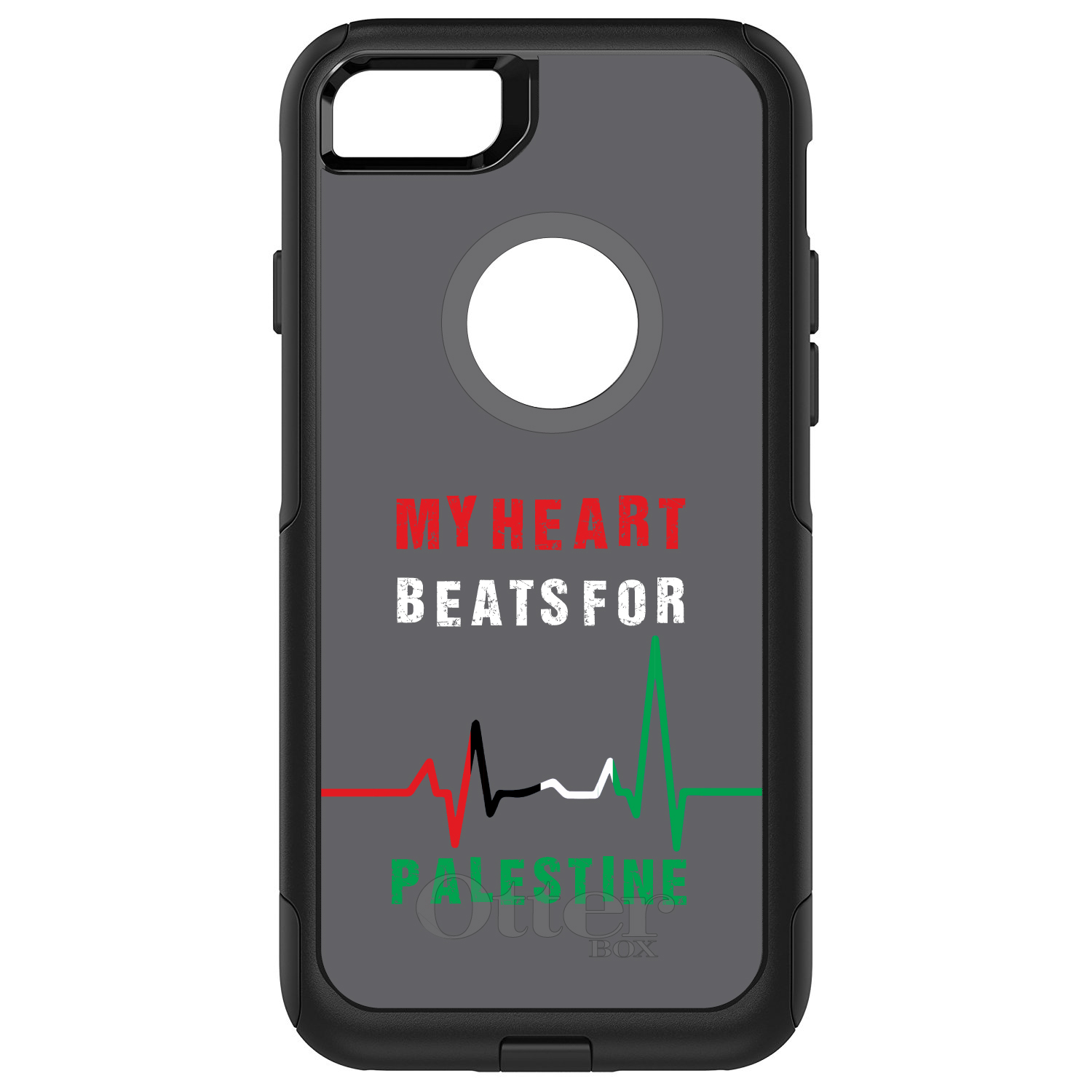 OtterBox Commuter for Apple iPhone (Pick Model) My Heart Beats for Palestine