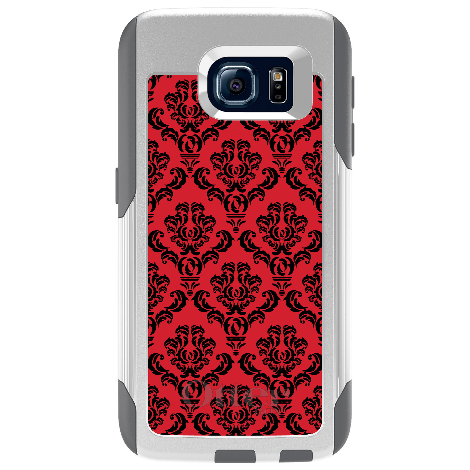 OtterBox Commuter for Galaxy S (Choose Model) Red Black Damask Pattern - Picture 2 of 14