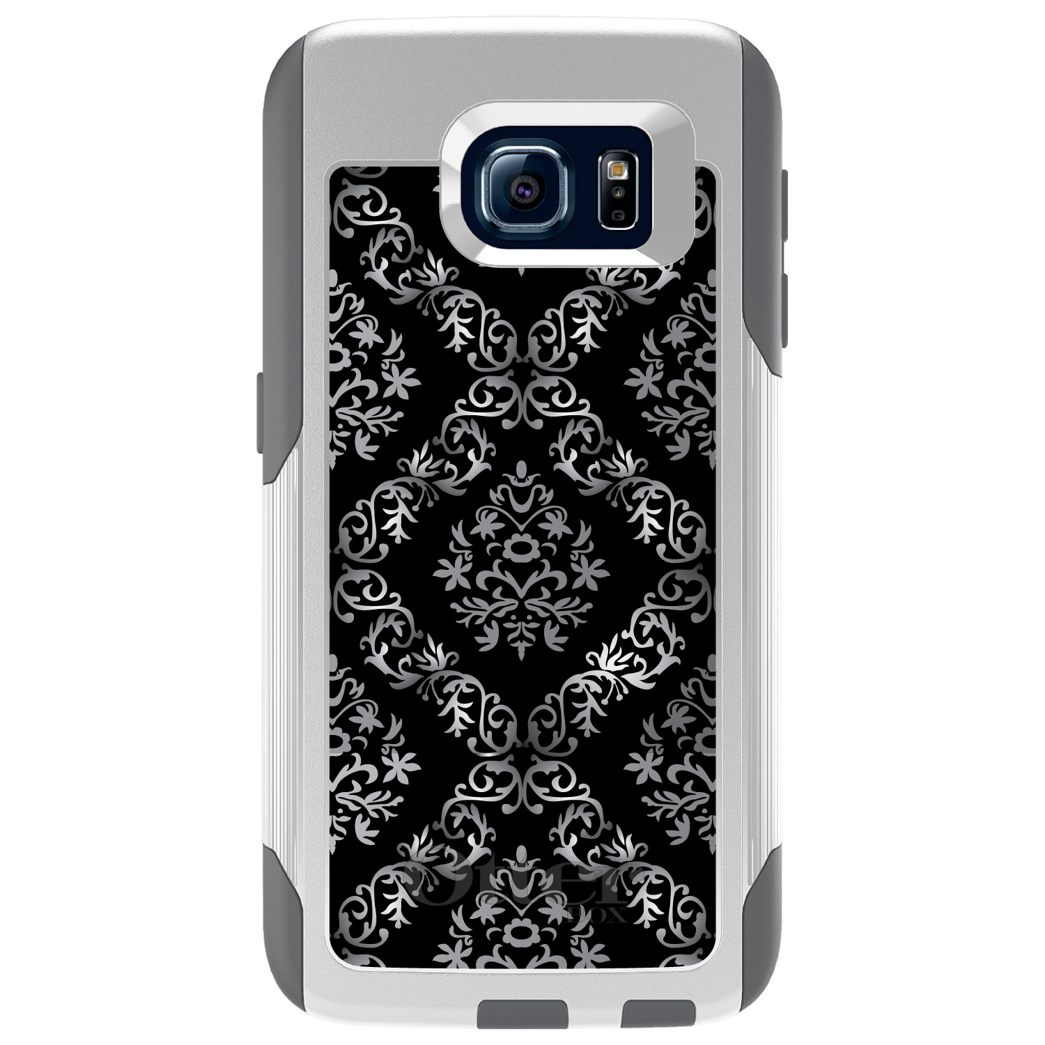 OtterBox Commuter für Galaxy S (Modell wählbar) schwarz weiß silber Damast - Bild 2 von 13