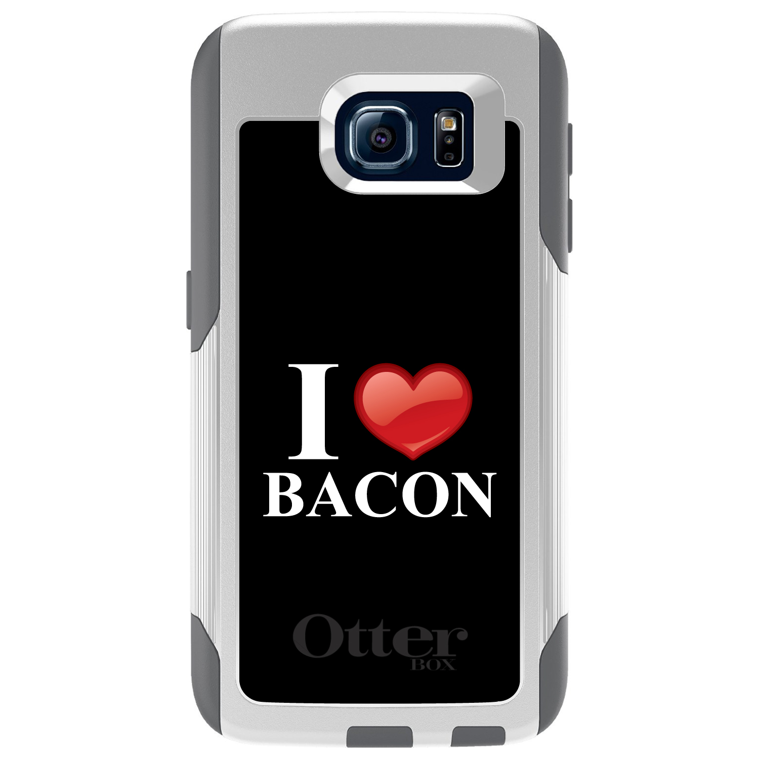 OtterBox Commuter for Galaxy S (Choose Model) Black White Red I Heart Bacon