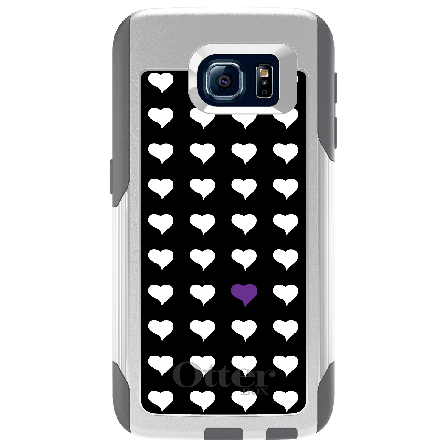 OtterBox Commuter für Galaxy S (Modell auswählen) lila weiß sich wiederholende Herzen - Bild 2 von 13