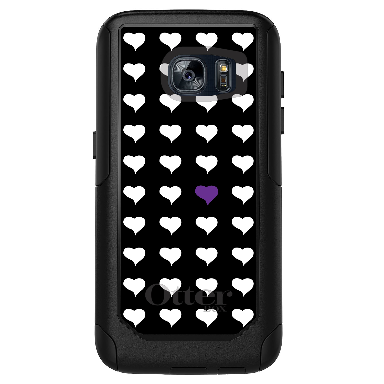 OtterBox Commuter für Galaxy S (Modell auswählen) lila weiß sich wiederholende Herzen - Bild 3 von 13