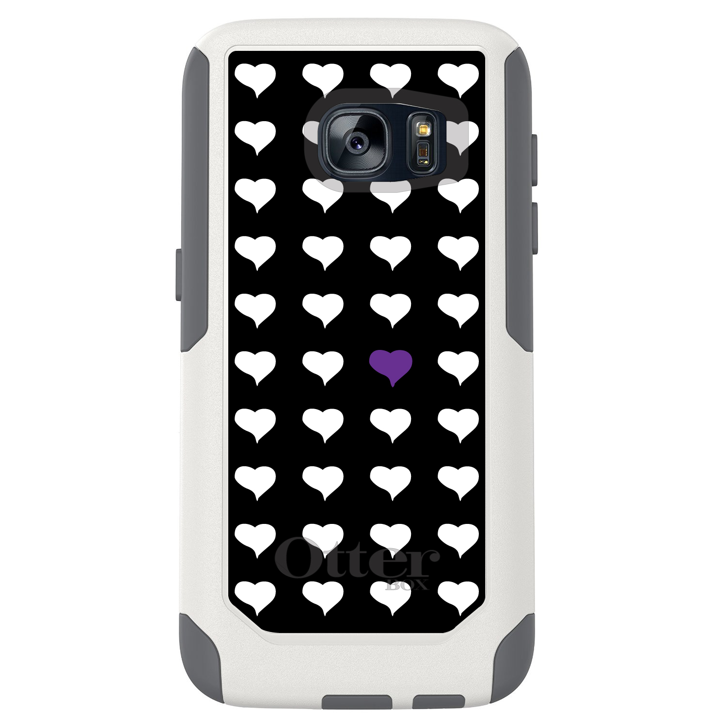OtterBox Commuter für Galaxy S (Modell auswählen) lila weiß sich wiederholende Herzen - Bild 4 von 13