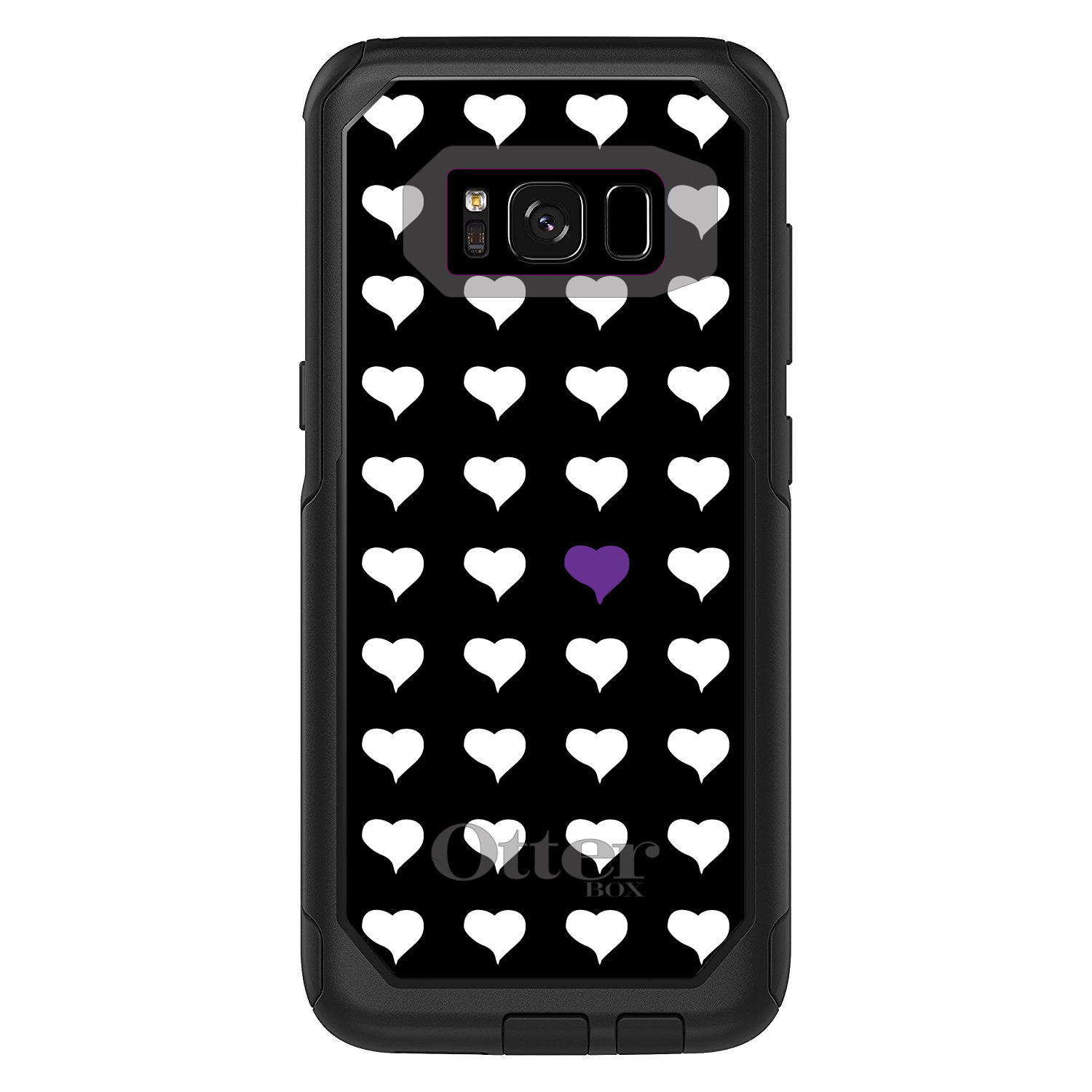 OtterBox Commuter für Galaxy S (Modell auswählen) lila weiß sich wiederholende Herzen - Bild 5 von 13