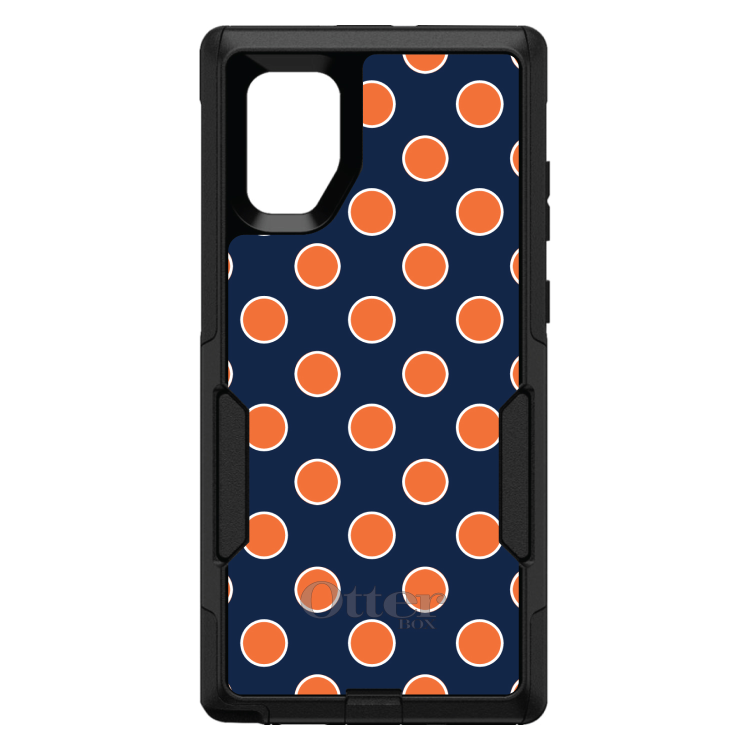 OtterBox Commuter for Galaxy Note(Choose Model)Navy Orange White Polka Dots - Picture 14 of 15