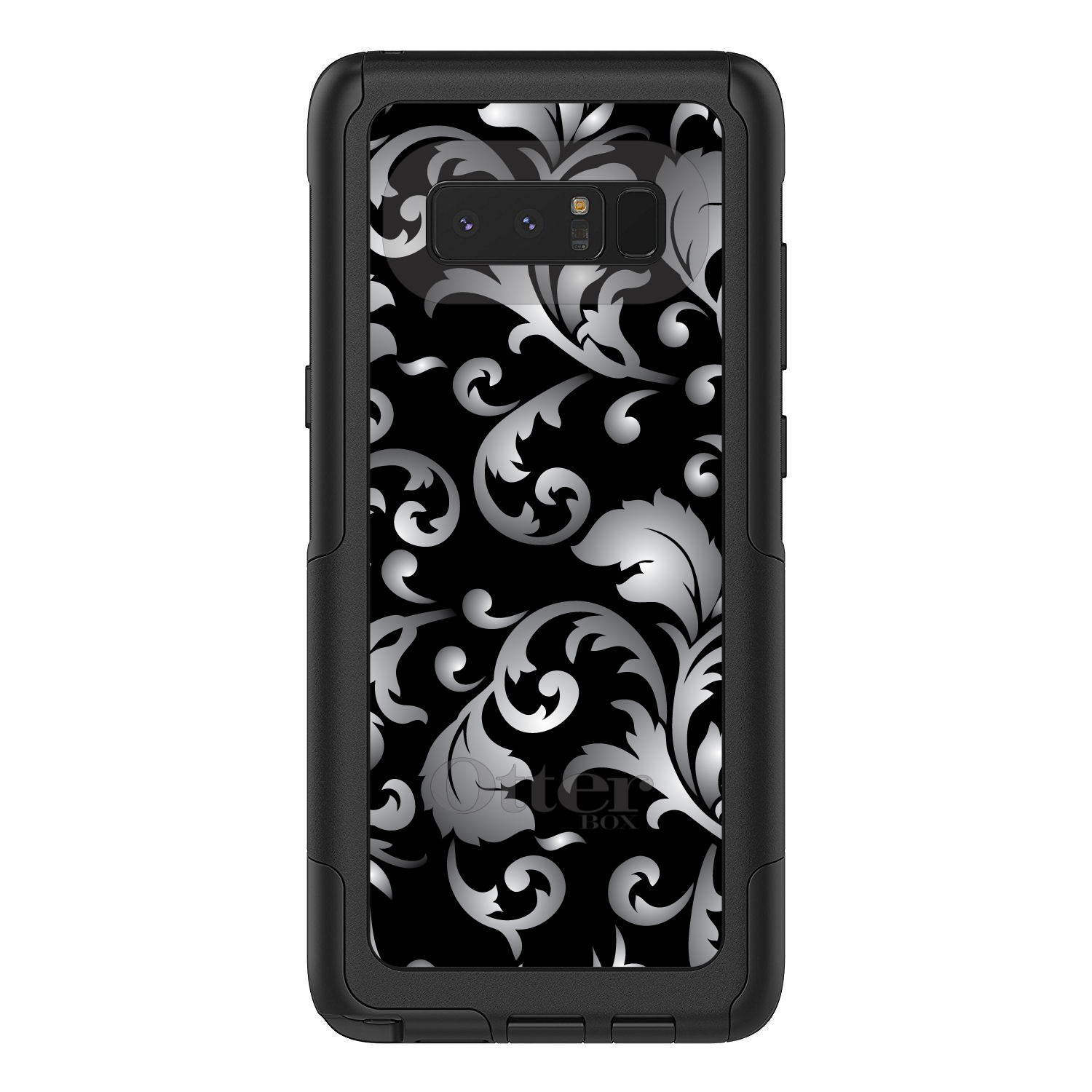 OtterBox Commuter for Galaxy Note 4 8 9 10 + Silver Black White Floral - Picture 12 of 31