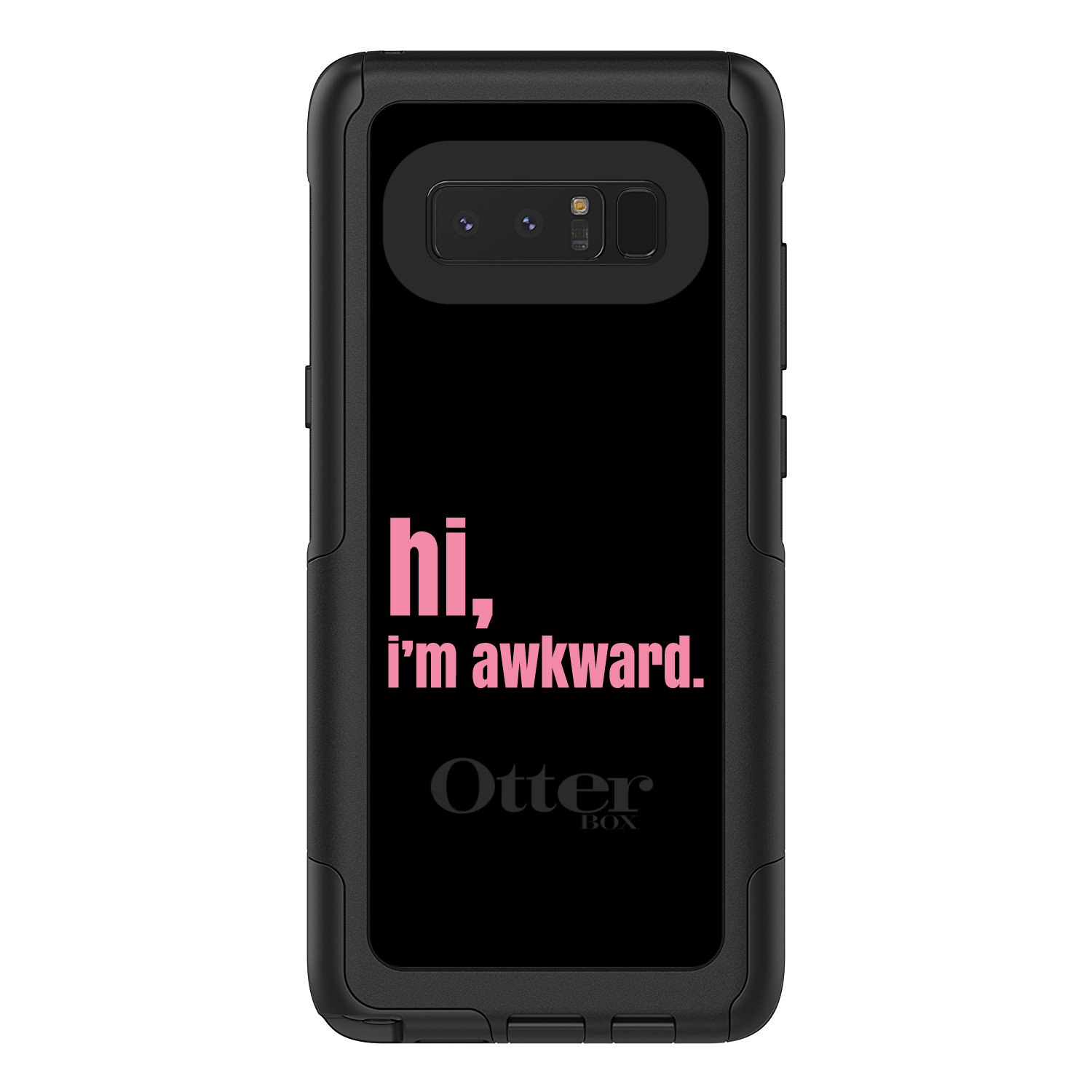 OtterBox Commuter for Galaxy Note(Choose Model)Black Pink "hi, I'm awkward." - Picture 7 of 15