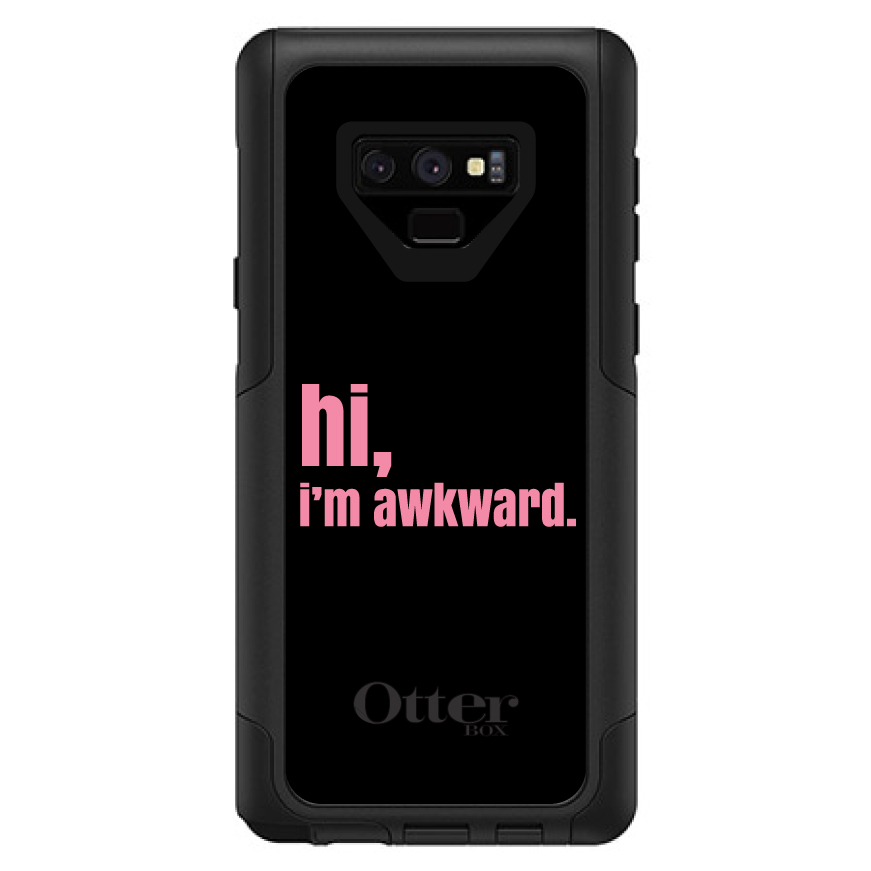OtterBox Commuter for Galaxy Note(Choose Model)Black Pink "hi, I'm awkward." - Picture 12 of 15